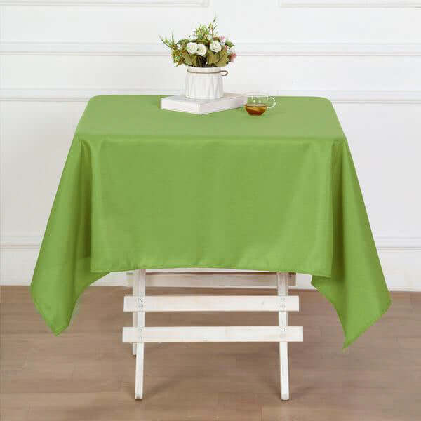Polyester Square Table Overlay 54"x54" Apple Green - Wrinkle-Resistant Table Topper - Image 6