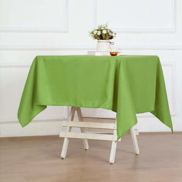 Polyester Square Table Overlay 54"x54" Apple Green - Wrinkle-Resistant Table Topper - Image 7