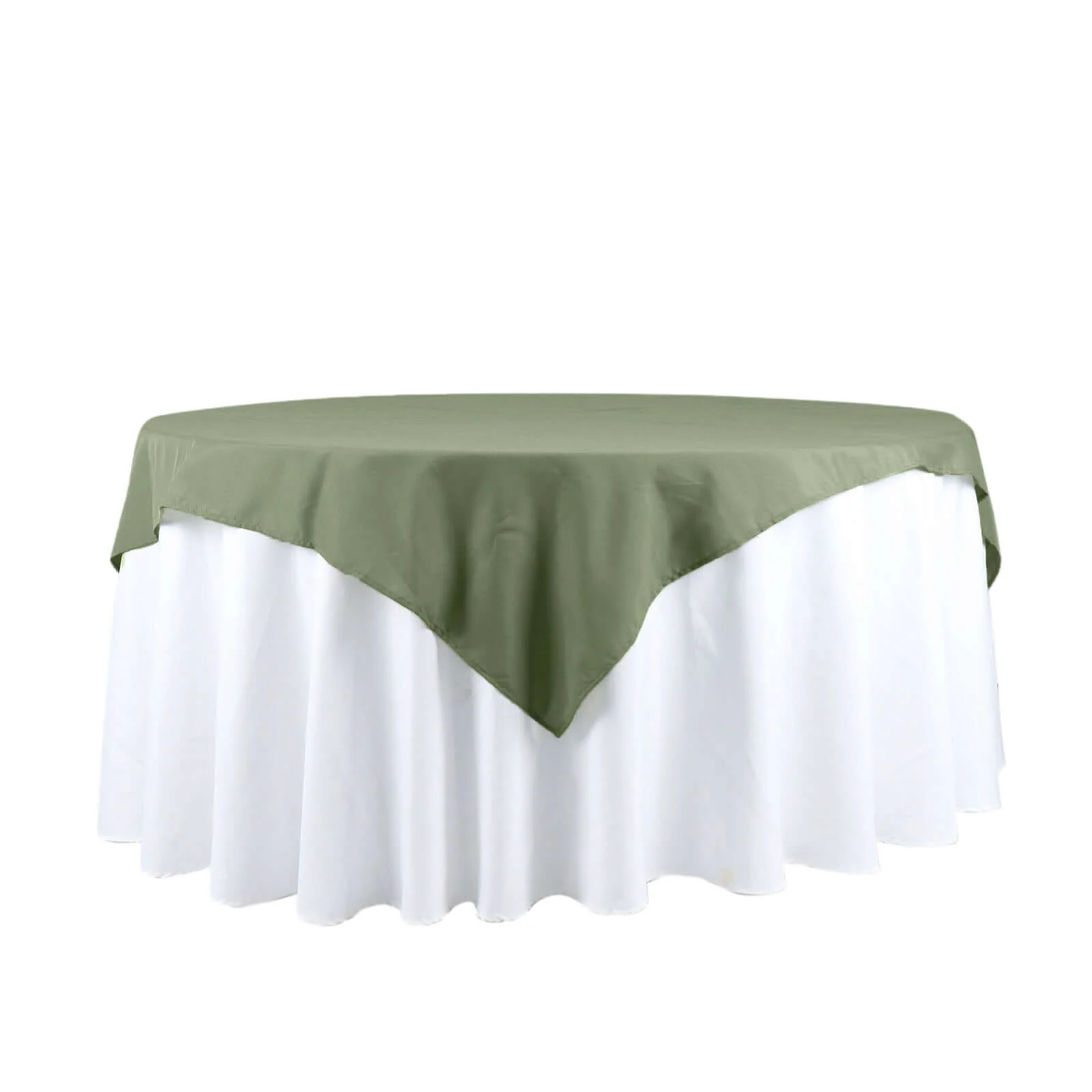 Polyester Square Table Overlay 54"x54" Dusty Sage Green - Wrinkle-Resistant Table Topper - Image 7