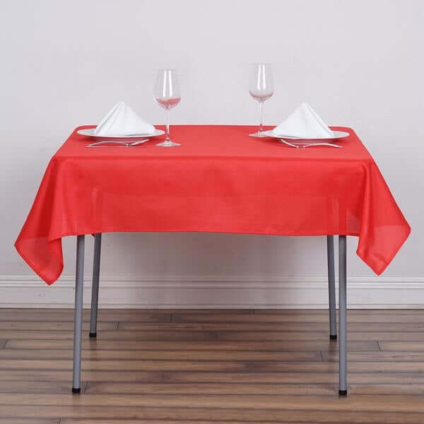 Polyester Square Table Overlay 54"x54" Red - Wrinkle-Resistant Table Topper - Image 2