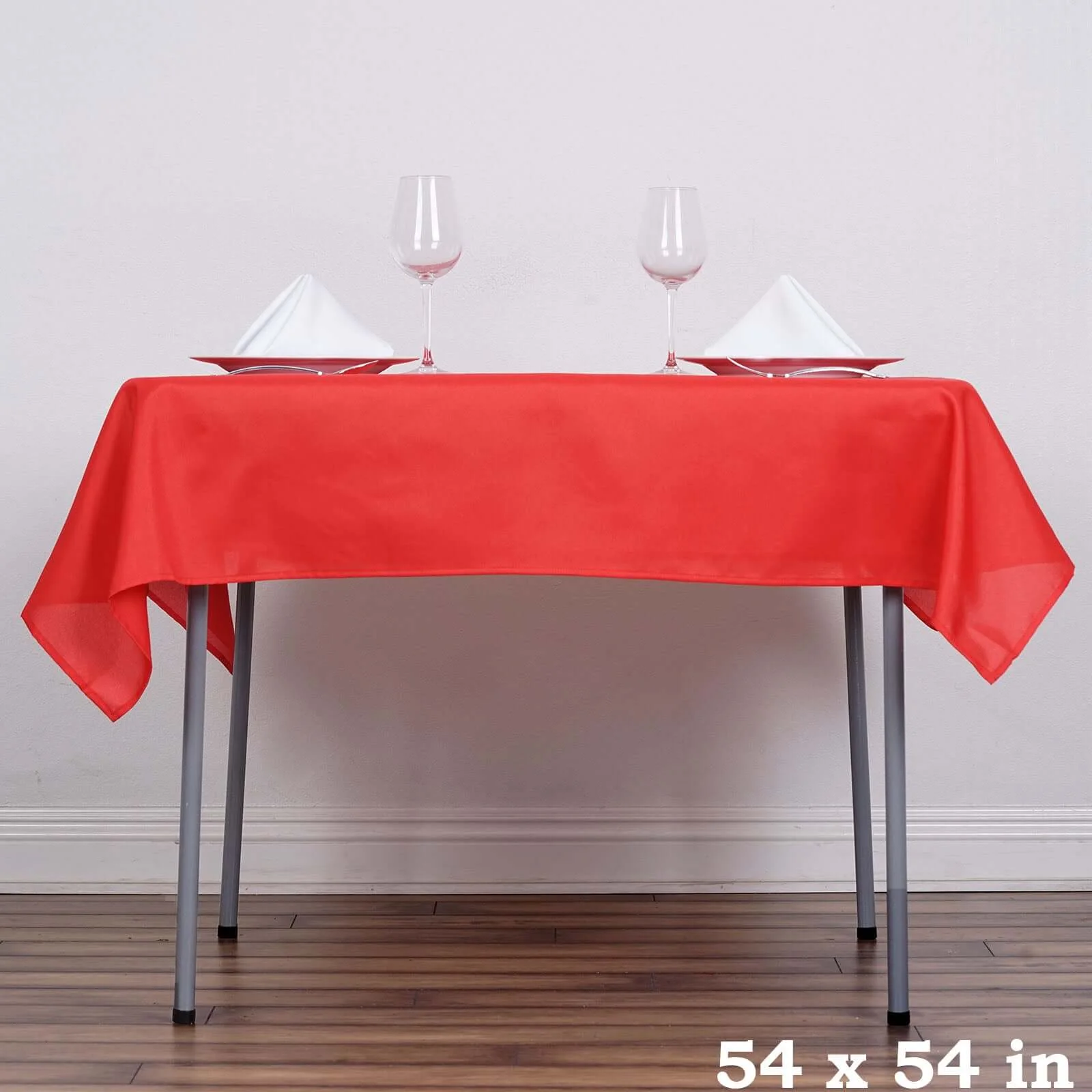 Polyester Square Table Overlay 54"x54" Red - Wrinkle-Resistant Table Topper - Image 6