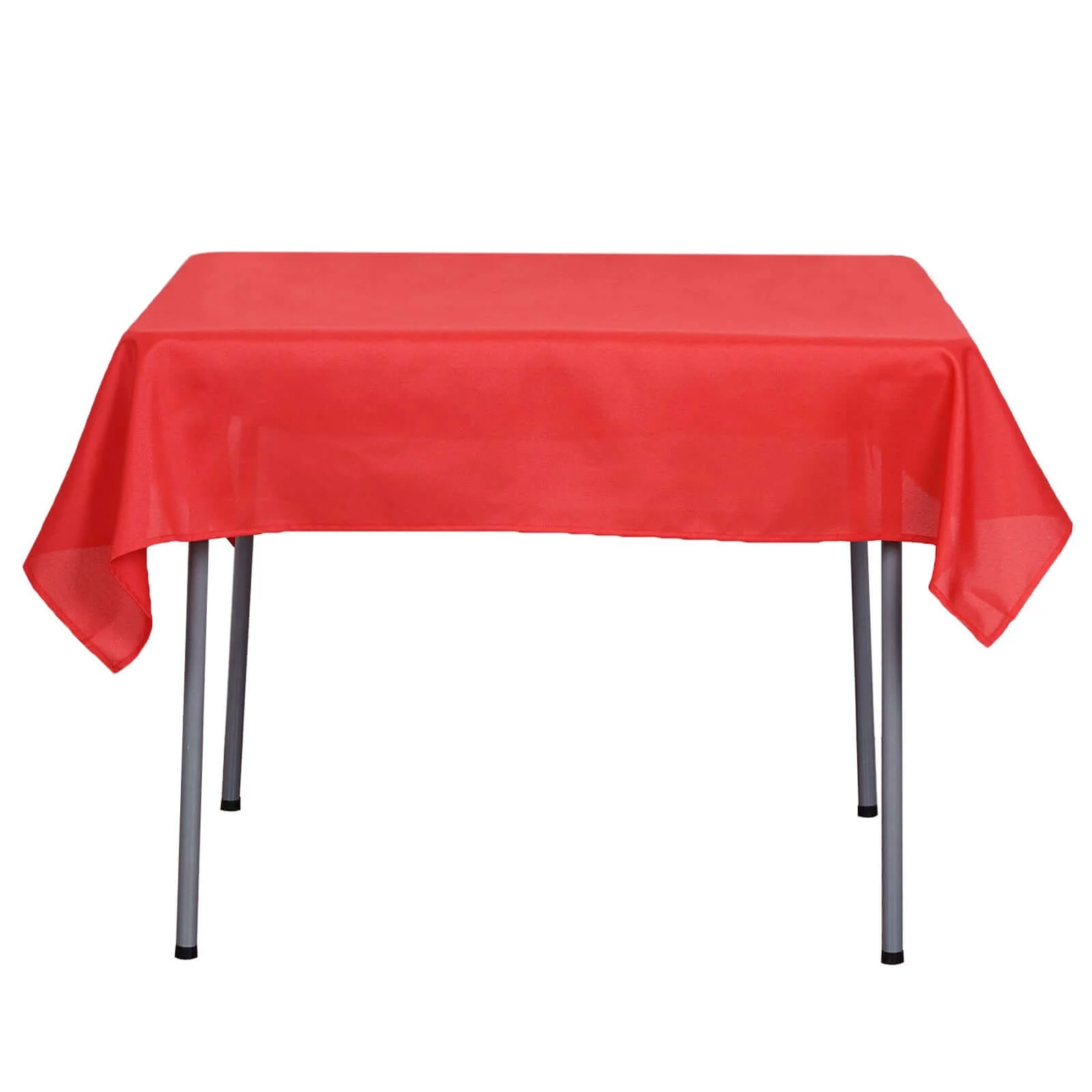 Polyester Square Table Overlay 54"x54" Red - Wrinkle-Resistant Table Topper - Image 8