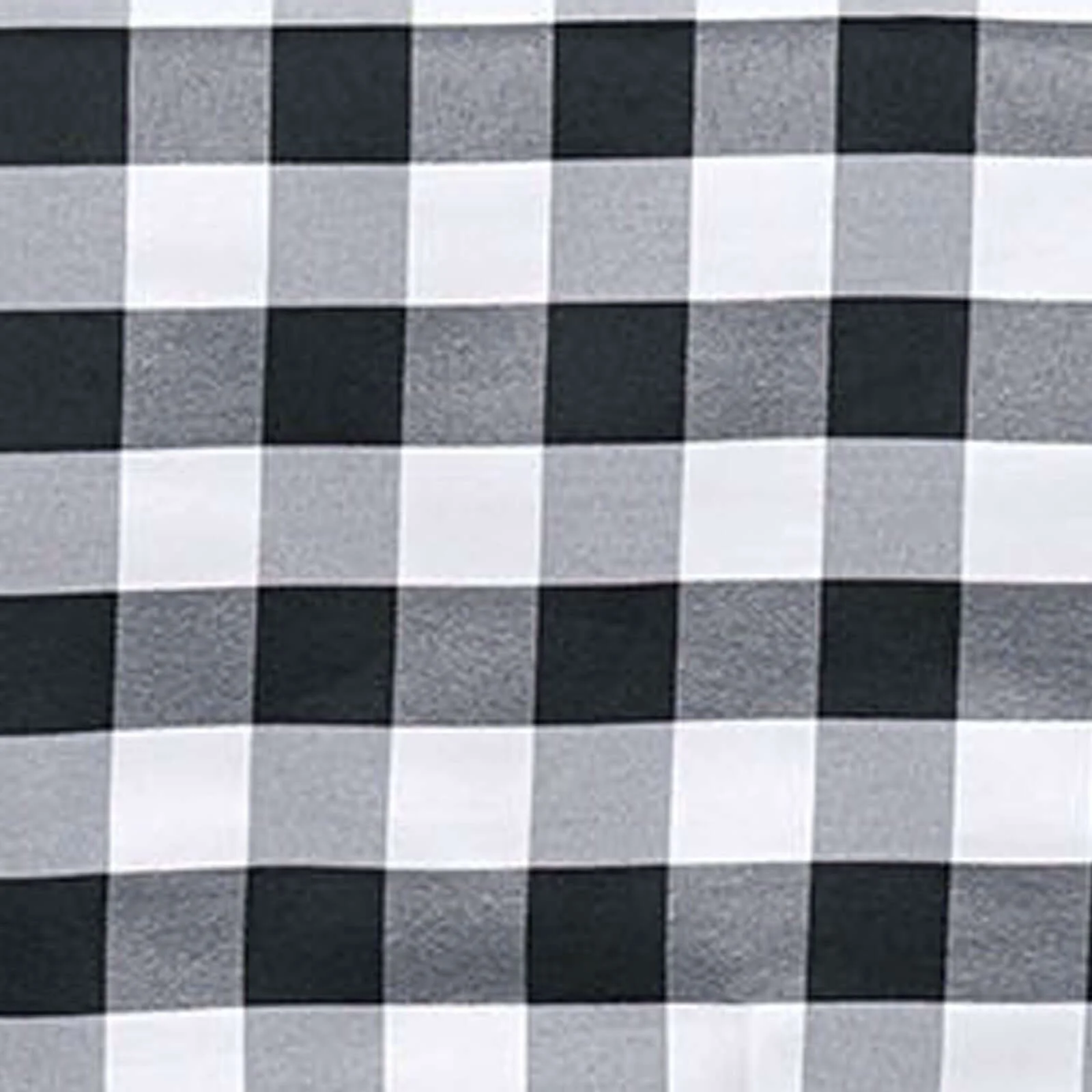 Polyester Square Table Overlay 54"x54" White/Black Checkered Buffalo Plaid Tablecloth Topper - Image 5