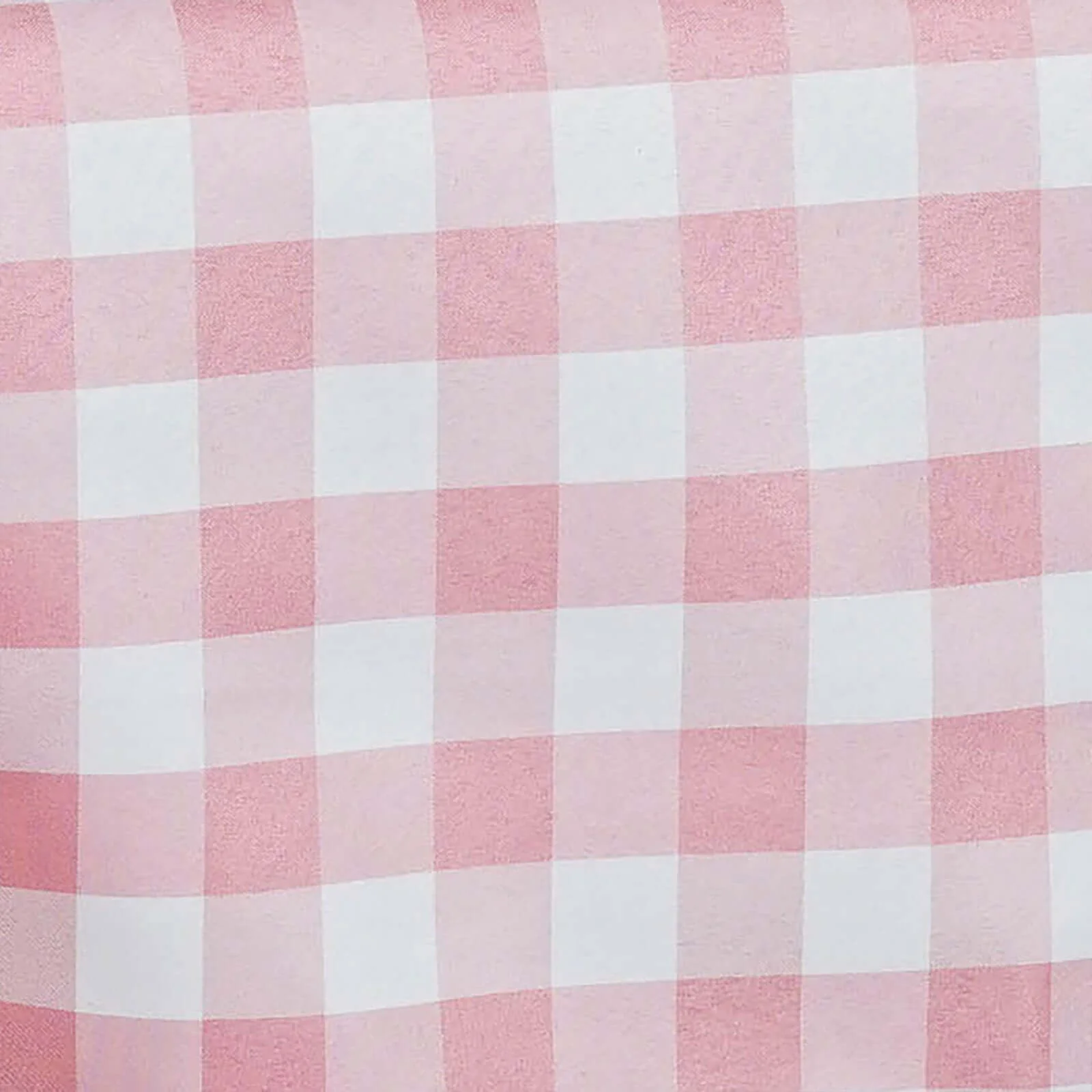 Polyester Square Table Overlay 54"x54" White/Rose Quartz Checkered Buffalo Plaid Tablecloth Topper - Image 6