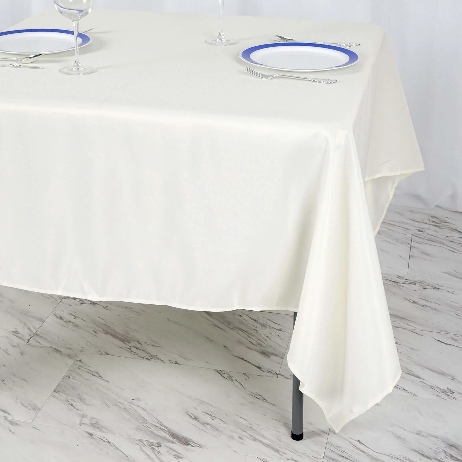 Polyester Square Table Overlay 70"x70" Ivory - Wrinkle-Resistant Table Topper - Image 5