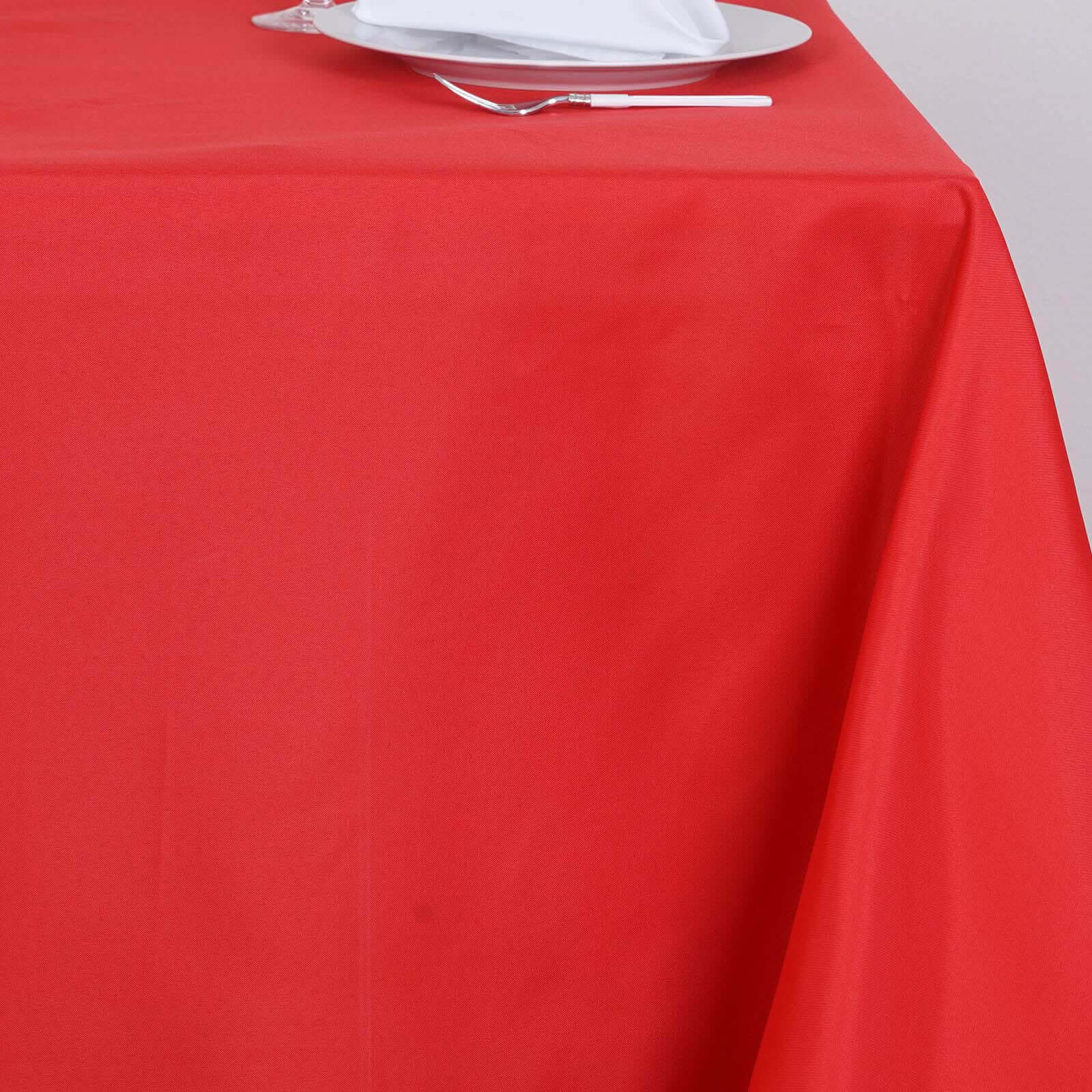 Polyester Square Table Overlay 70"x70" Red - Wrinkle-Resistant Table Topper - Image 3