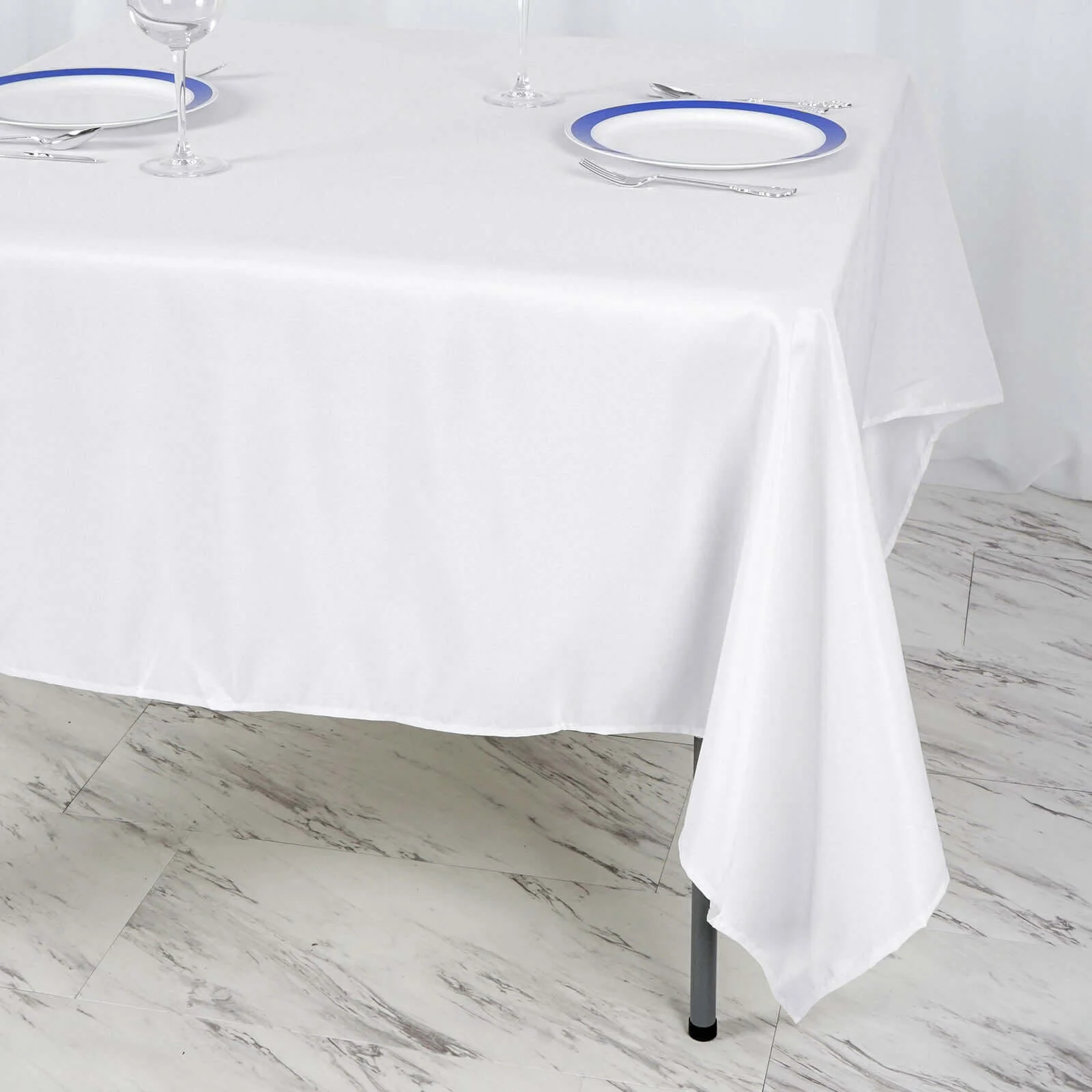 Polyester Square Table Overlay 70"x70" White - Wrinkle-Resistant Table Topper for Weddings & Events - Image 3
