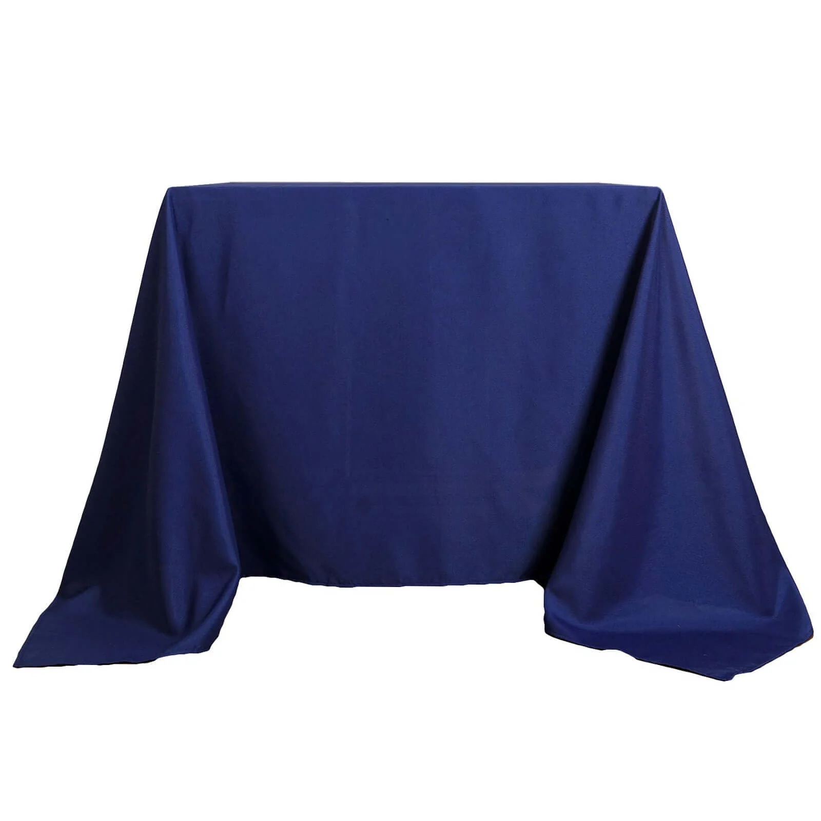 Polyester Square Table Overlay 90"x90" Navy Blue - Wrinkle-Resistant & Durable Table Topper - Image 6