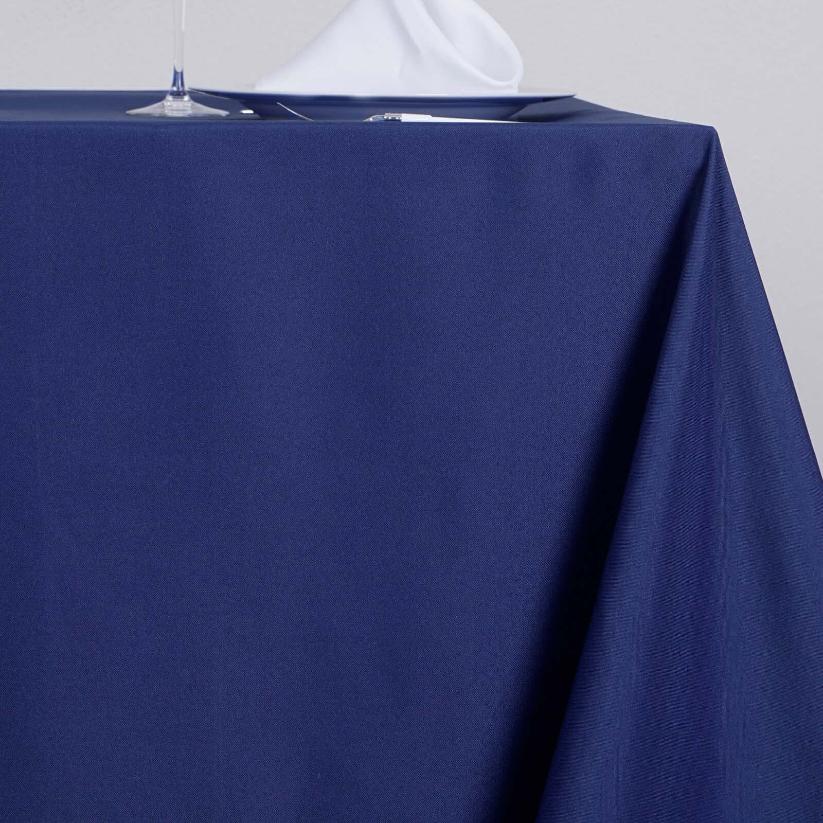 Polyester Square Table Overlay 90"x90" Navy Blue - Wrinkle-Resistant & Durable Table Topper - Image 7