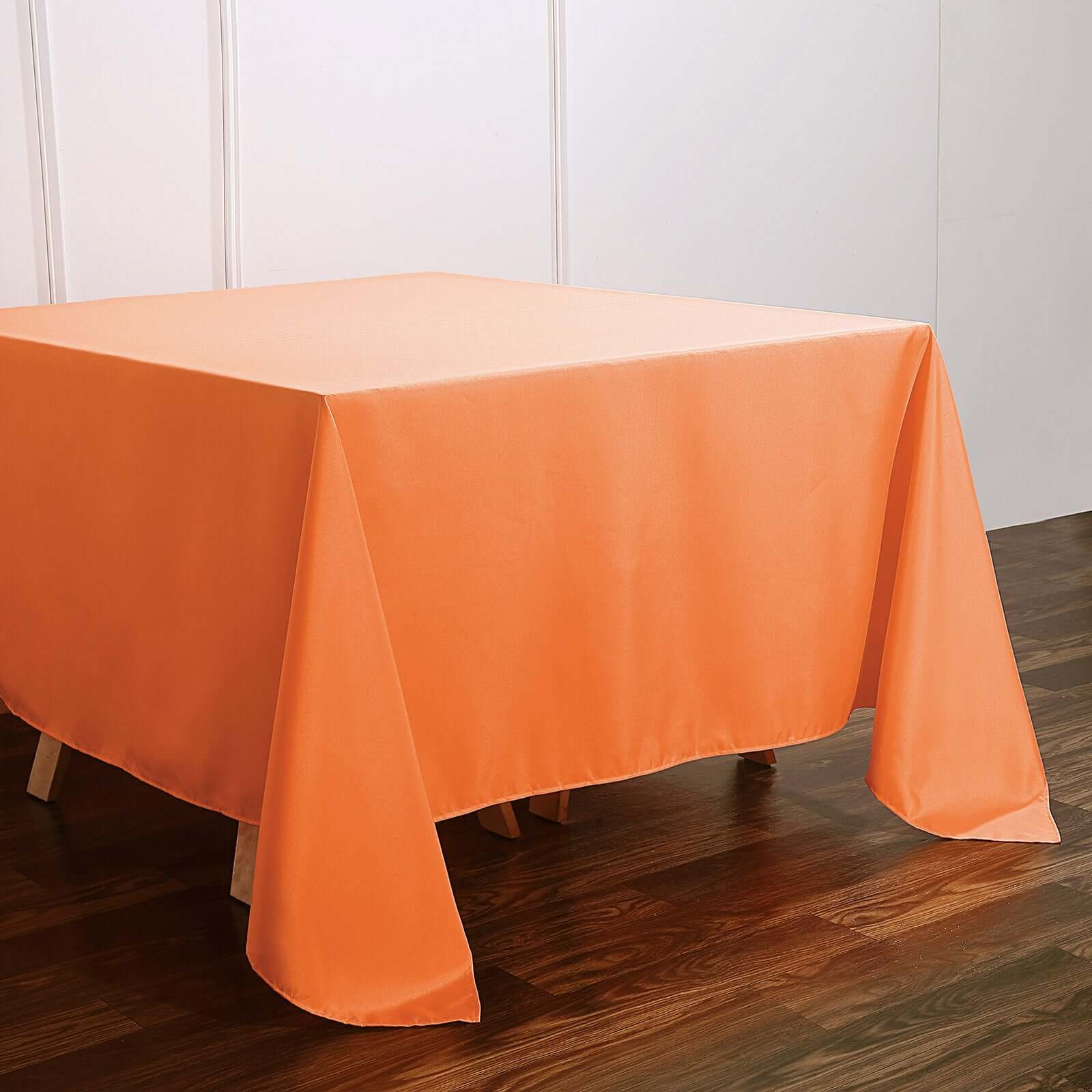 Polyester Square Table Overlay 90"x90" Orange - Wrinkle-Resistant & Durable Table Topper - Image 6