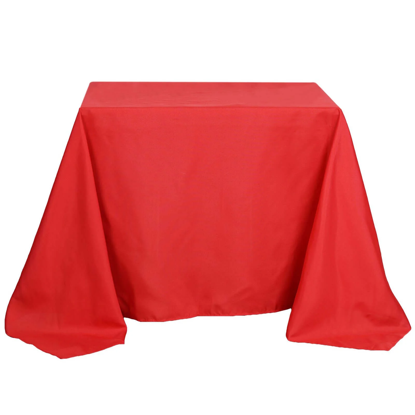 Polyester Square Table Overlay 90"x90" Red - Wrinkle-Resistant & Durable Table Topper - Image 6