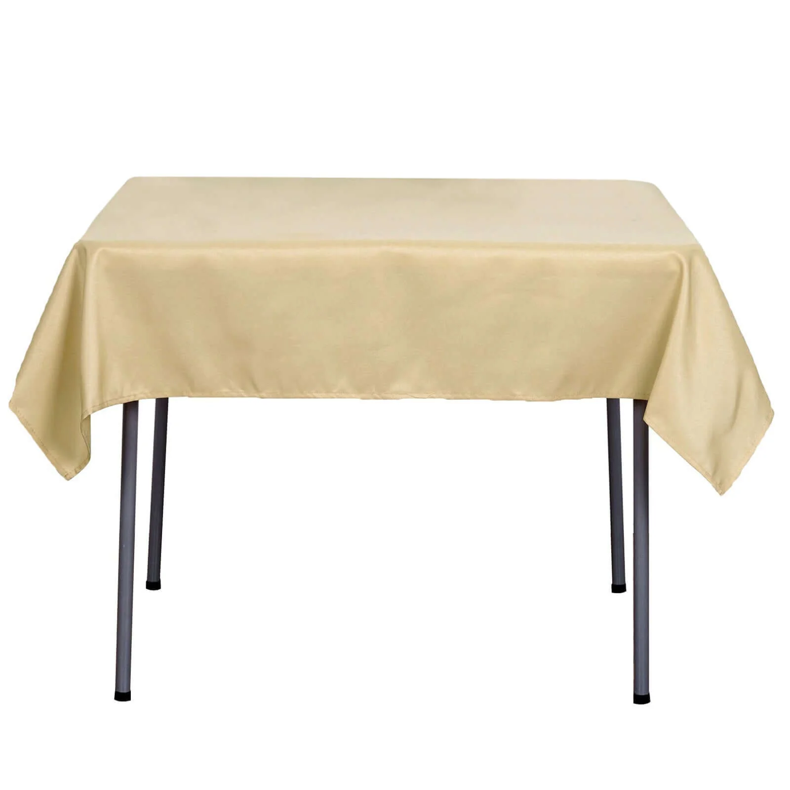 Polyester Square Tablecloth 54"x54" Champagne - Wrinkle-Resistant Table Cover - Image 6