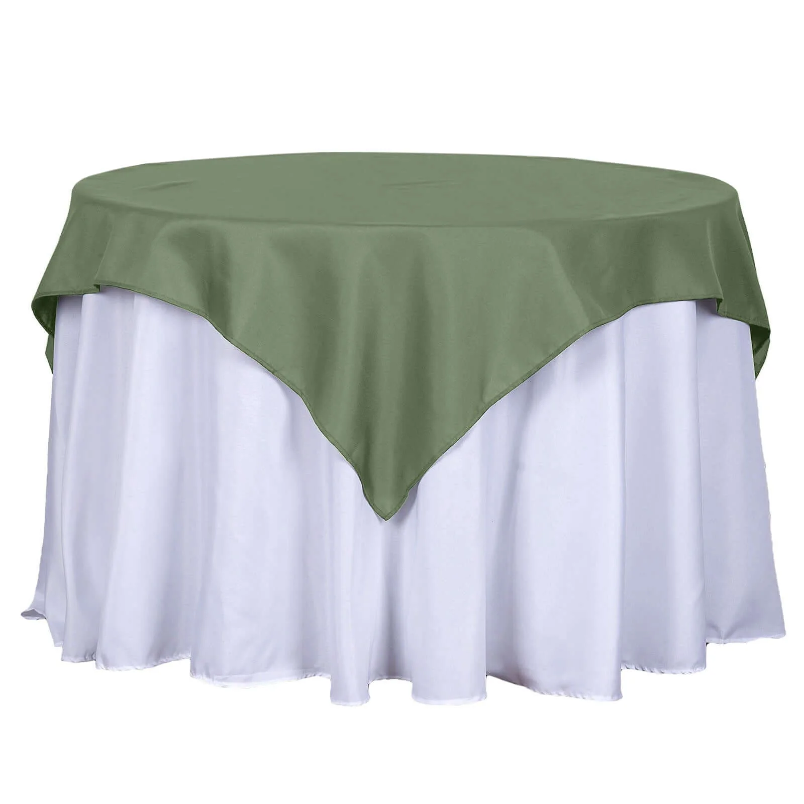 Polyester Square Tablecloth 54"x54" Olive Green - Wrinkle-Resistant Table Cover - Image 6