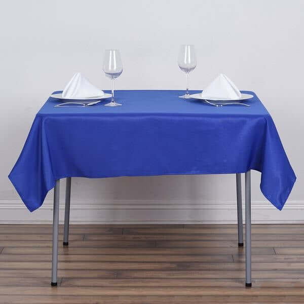 Polyester Square Tablecloth 54"x54" Royal Blue - Wrinkle-Resistant Table Cover