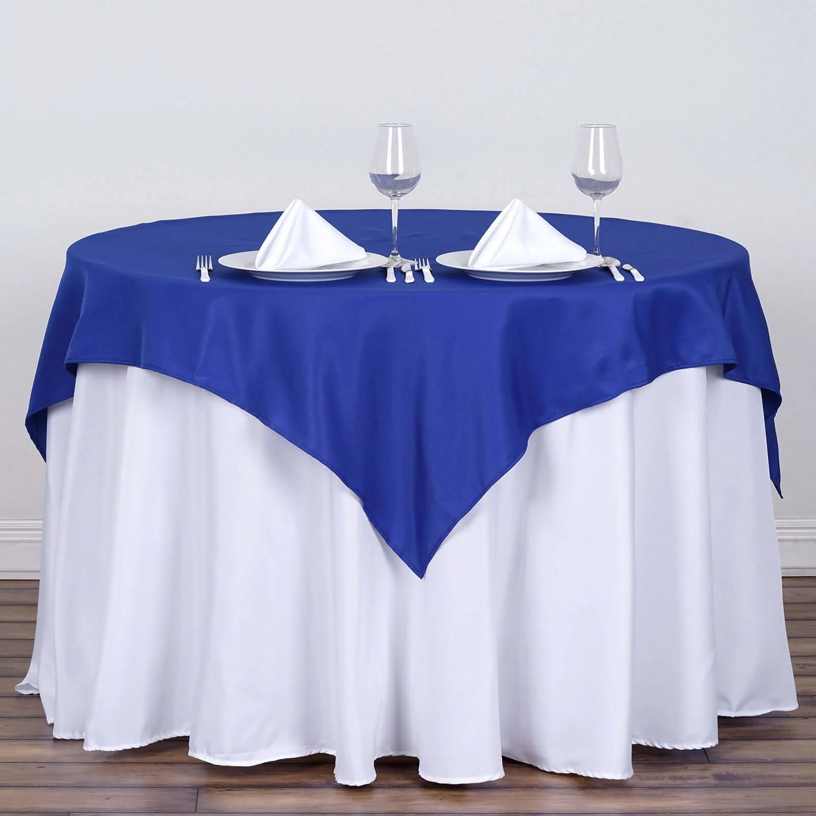 Polyester Square Tablecloth 54"x54" Royal Blue - Wrinkle-Resistant Table Cover - Image 2