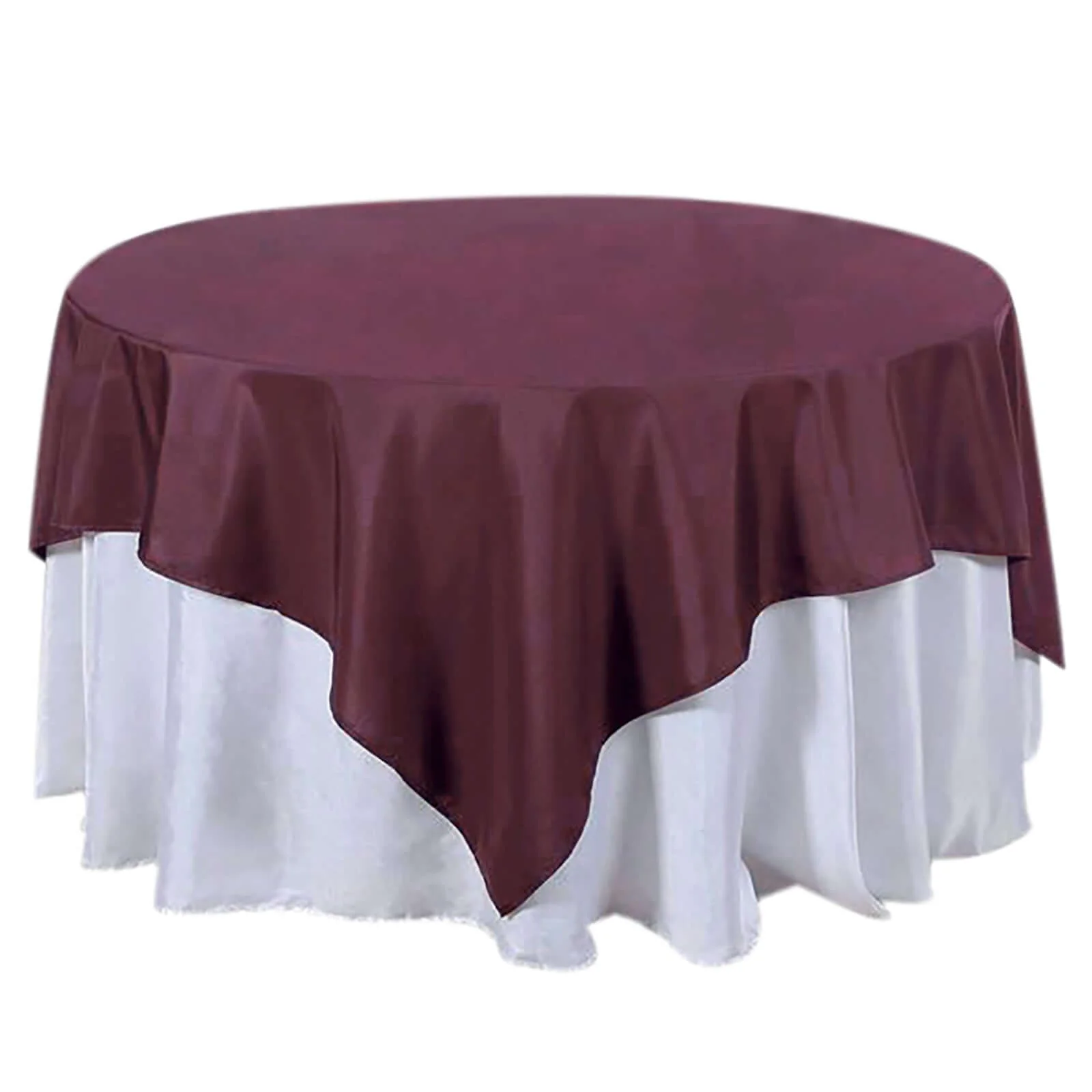 Polyester Square Tablecloth 70"x70" Burgundy - Wrinkle-Resistant Table Cover - Image 5