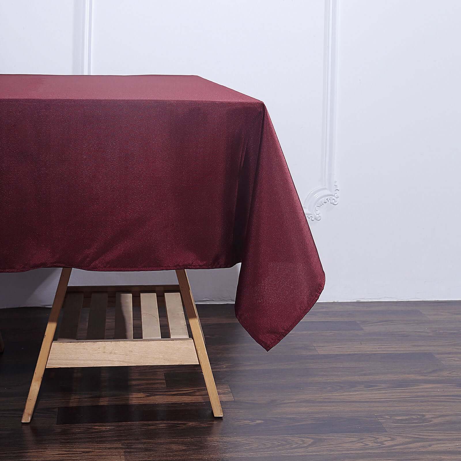 Polyester Square Tablecloth 70"x70" Burgundy - Wrinkle-Resistant Table Cover - Image 7