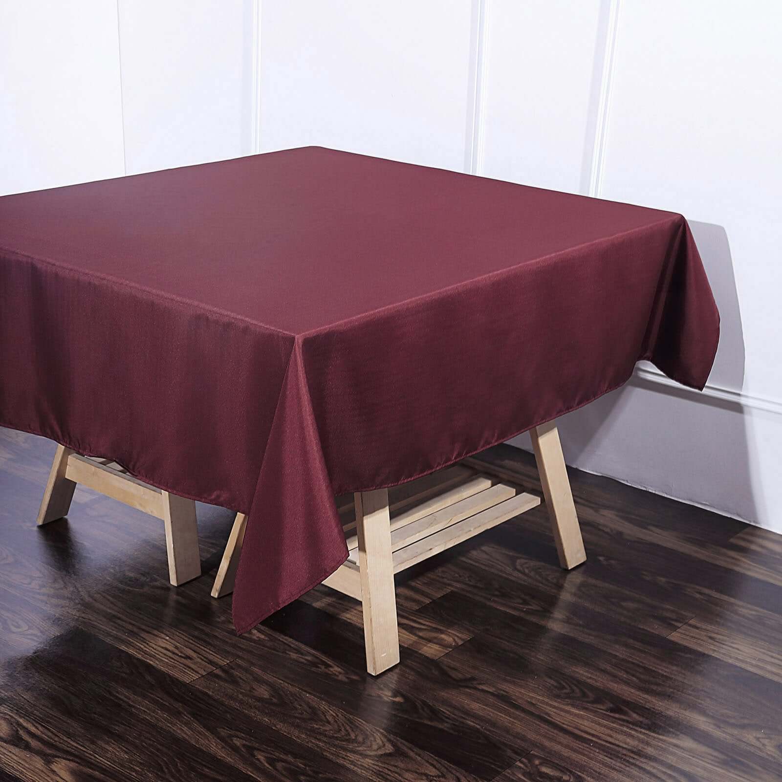 Polyester Square Tablecloth 70"x70" Burgundy - Wrinkle-Resistant Table Cover - Image 8