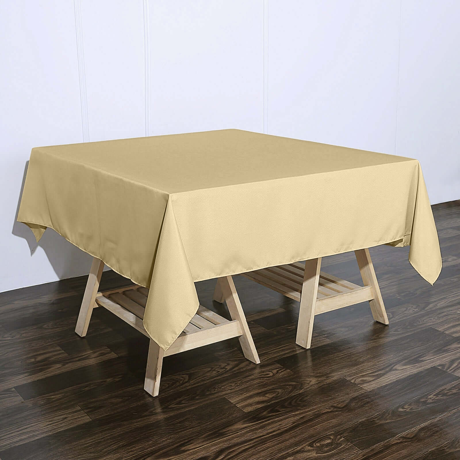 Polyester Square Tablecloth 70"x70" Champagne - Wrinkle-Resistant Table Cover - Image 2
