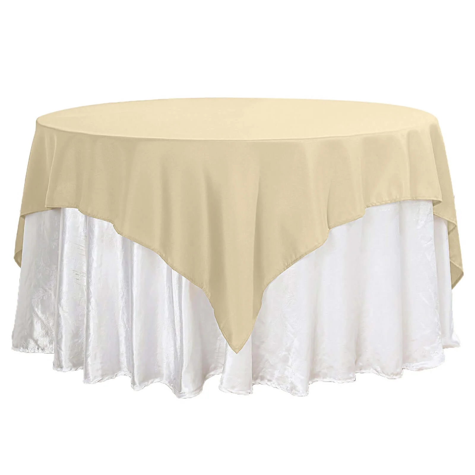 Polyester Square Tablecloth 70"x70" Champagne - Wrinkle-Resistant Table Cover - Image 6