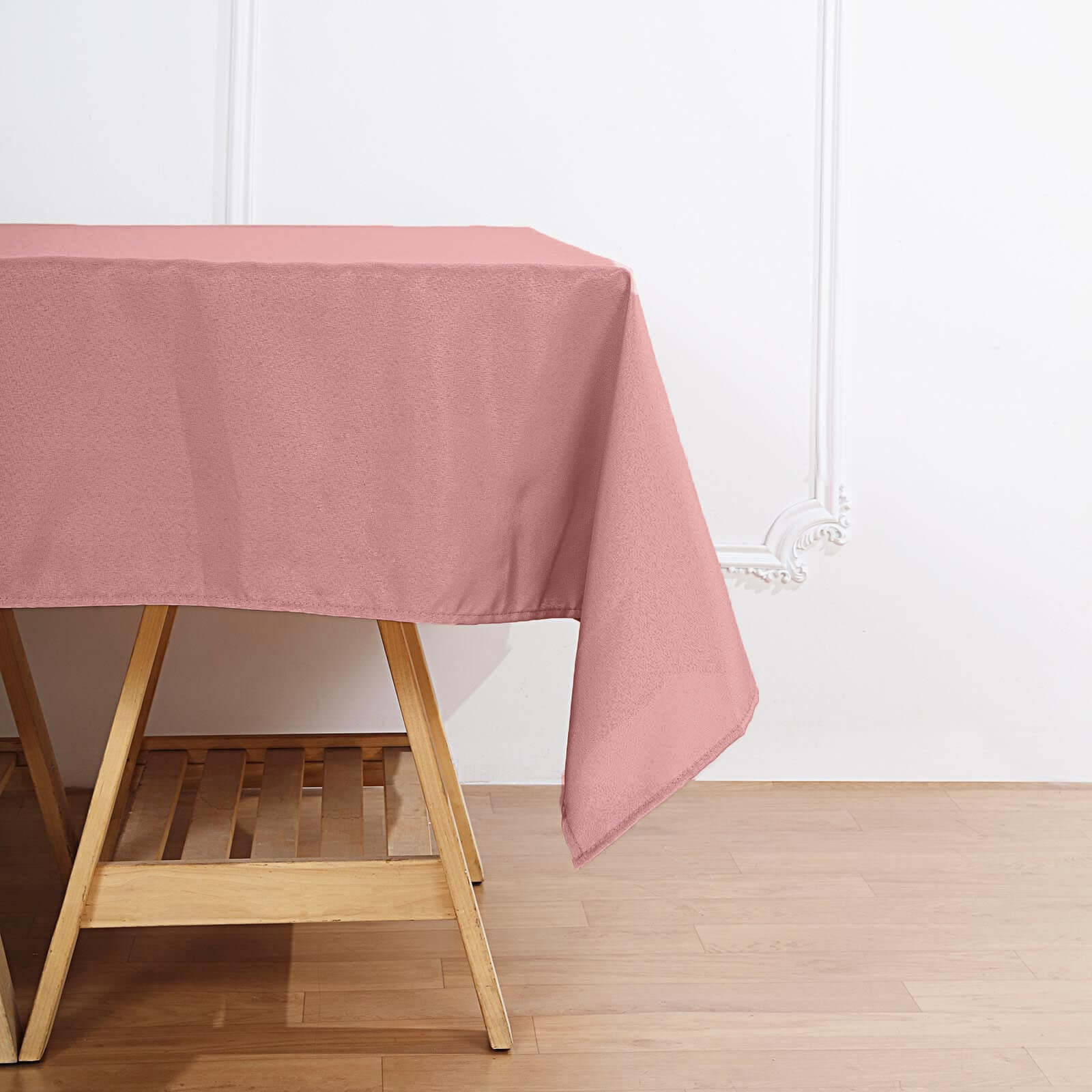 Polyester Square Tablecloth 70"x70" Dusty Rose - Wrinkle-Resistant Table Cover - Image 5