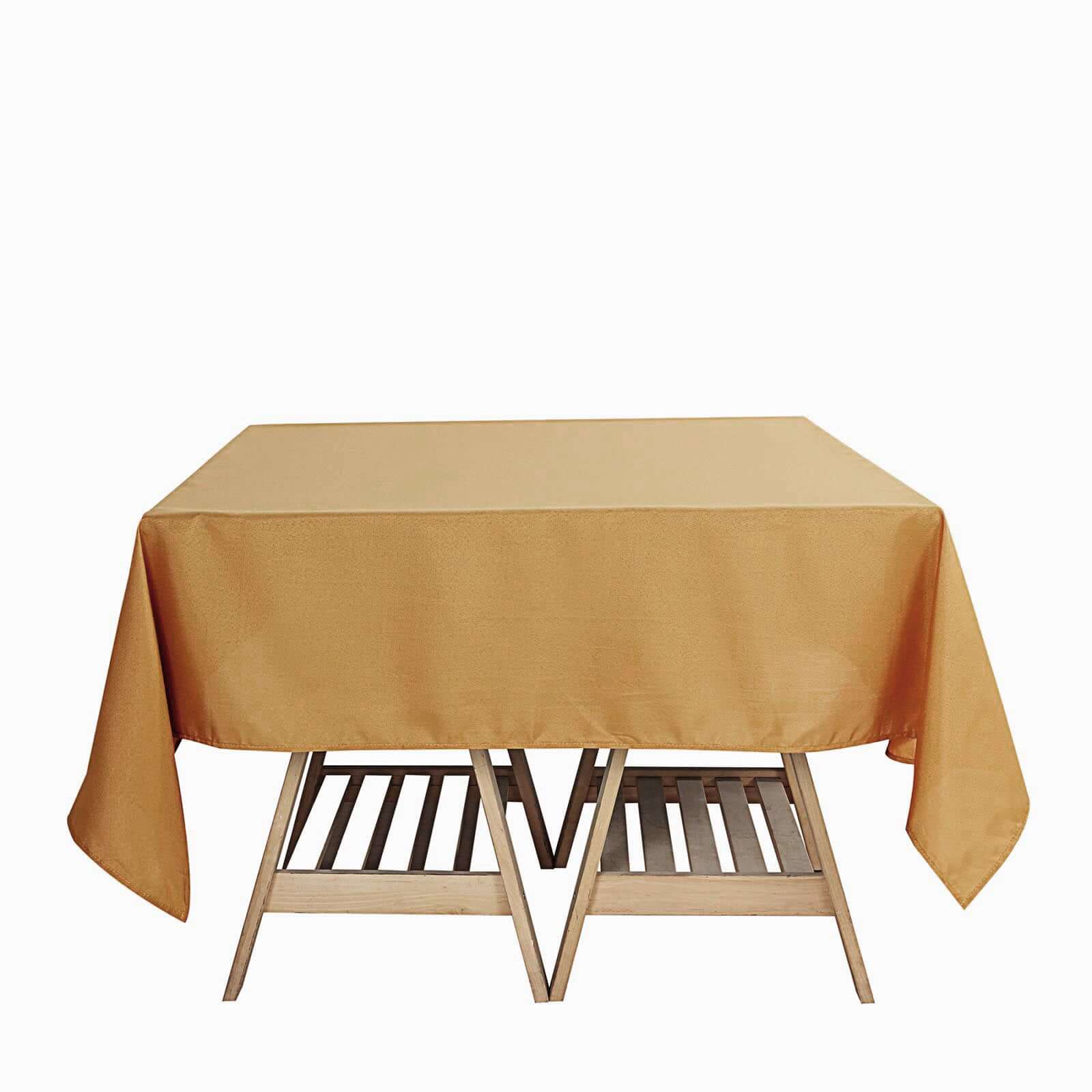 Polyester Square Tablecloth 70"x70" Gold - Wrinkle-Resistant Table Cover for Stylish Events - Image 6