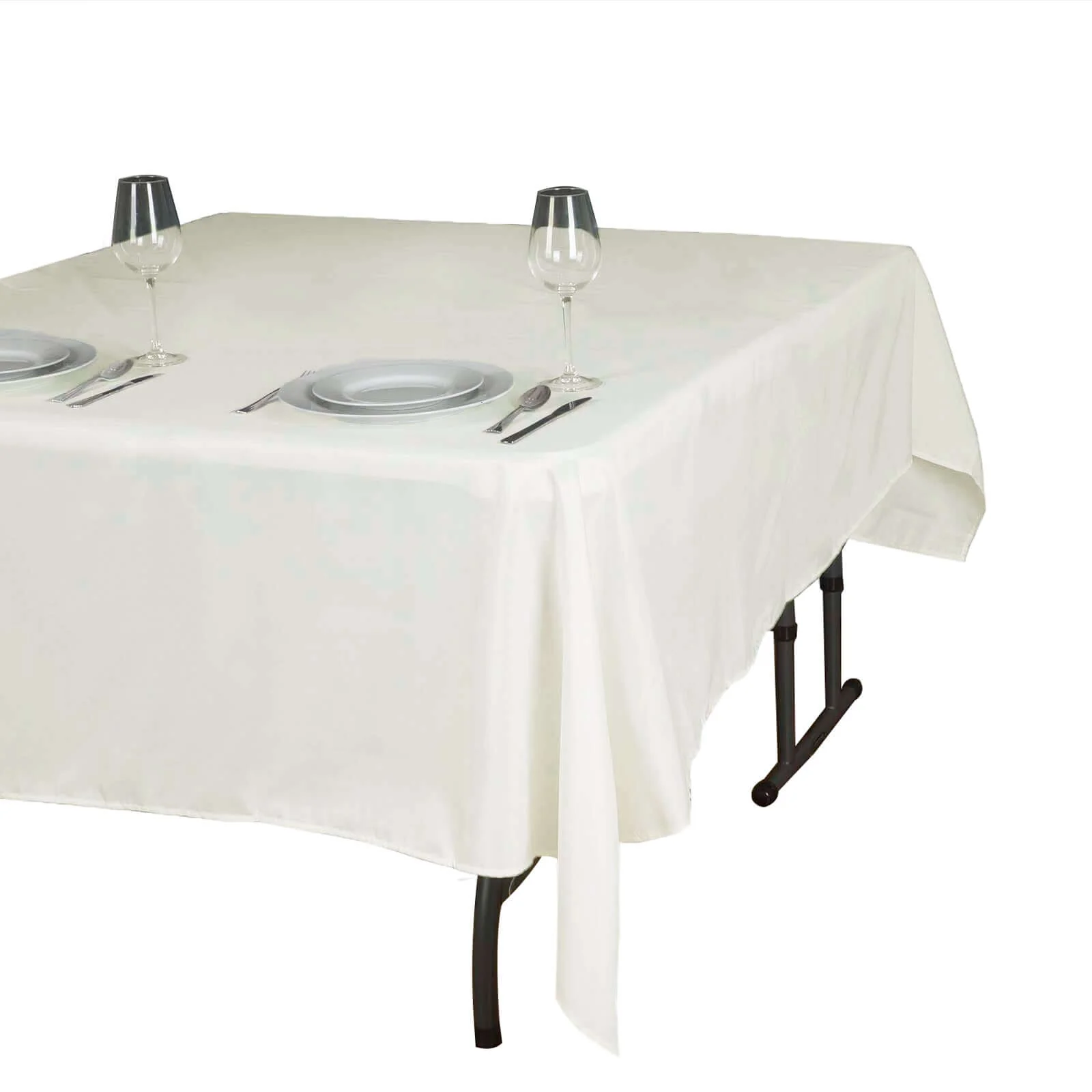 Polyester Square Tablecloth 70"x70" Ivory - Wrinkle-Resistant Table Cover - Image 6