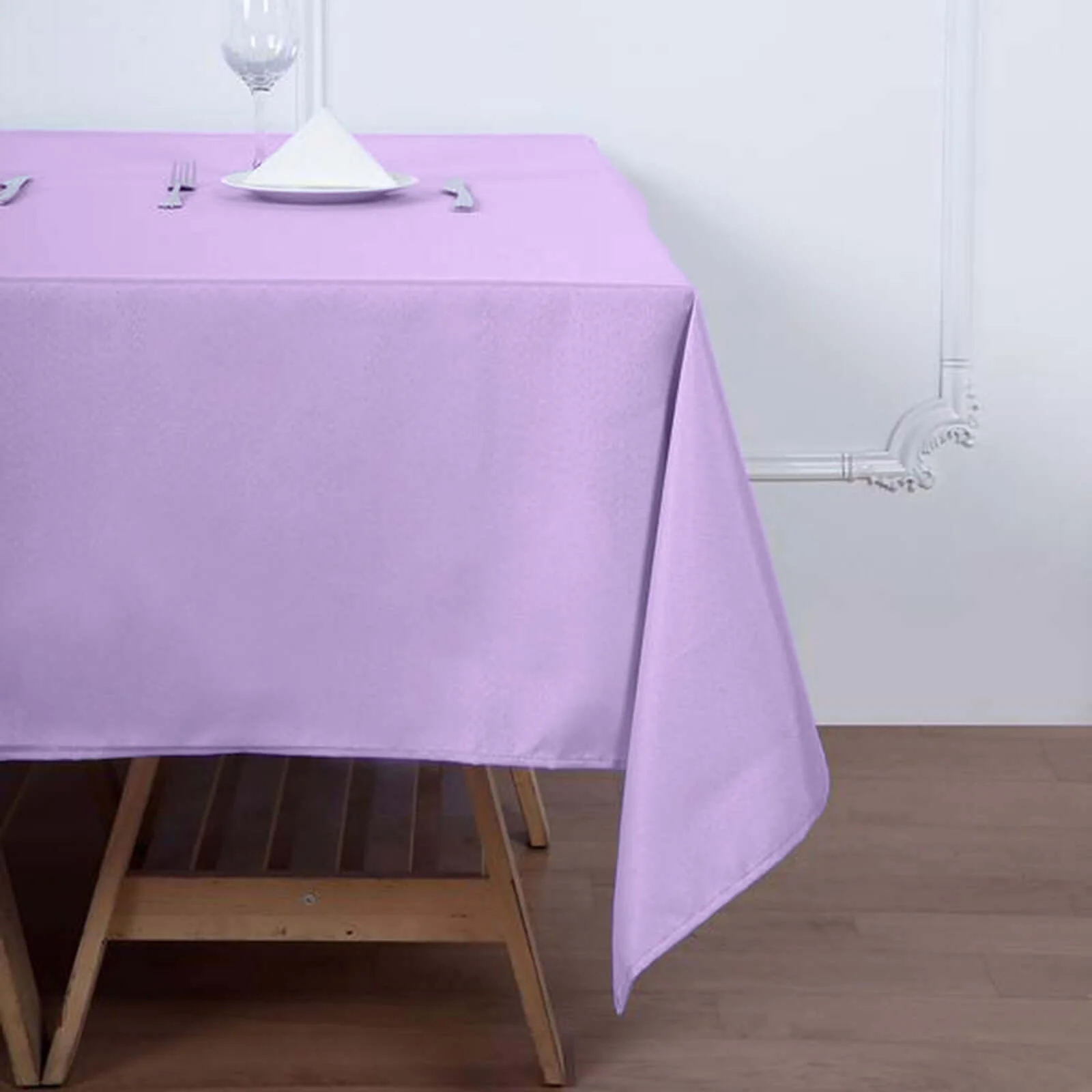 Polyester Square Tablecloth 70"x70" Lavender Lilac - Wrinkle-Resistant Table Cover - Image 5
