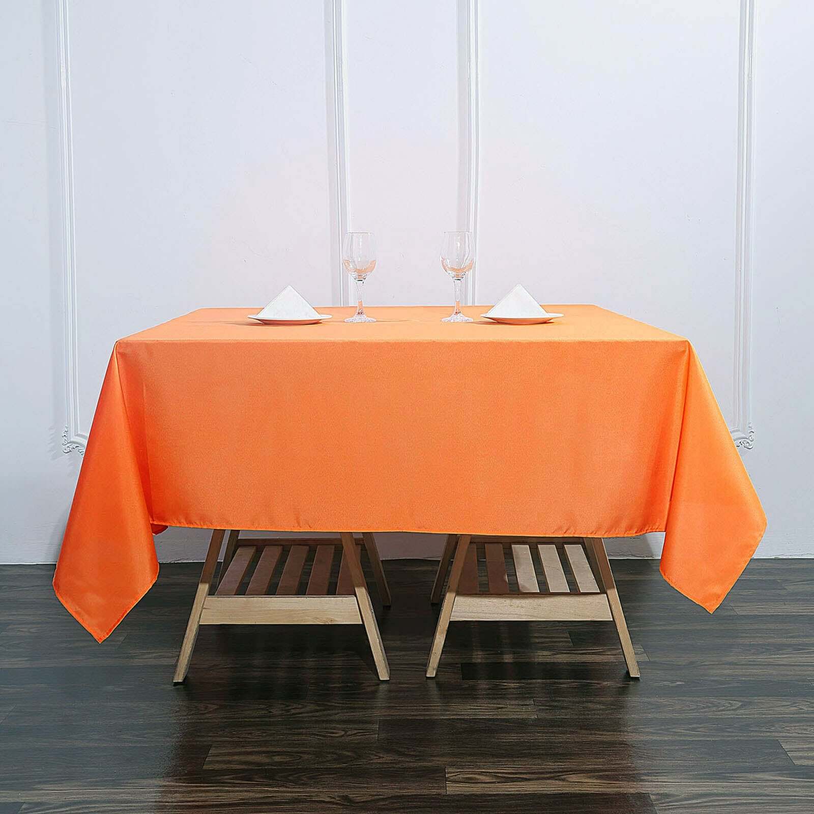 Polyester Square Tablecloth 70"x70" Orange - Wrinkle-Resistant Table Cover - Image 2