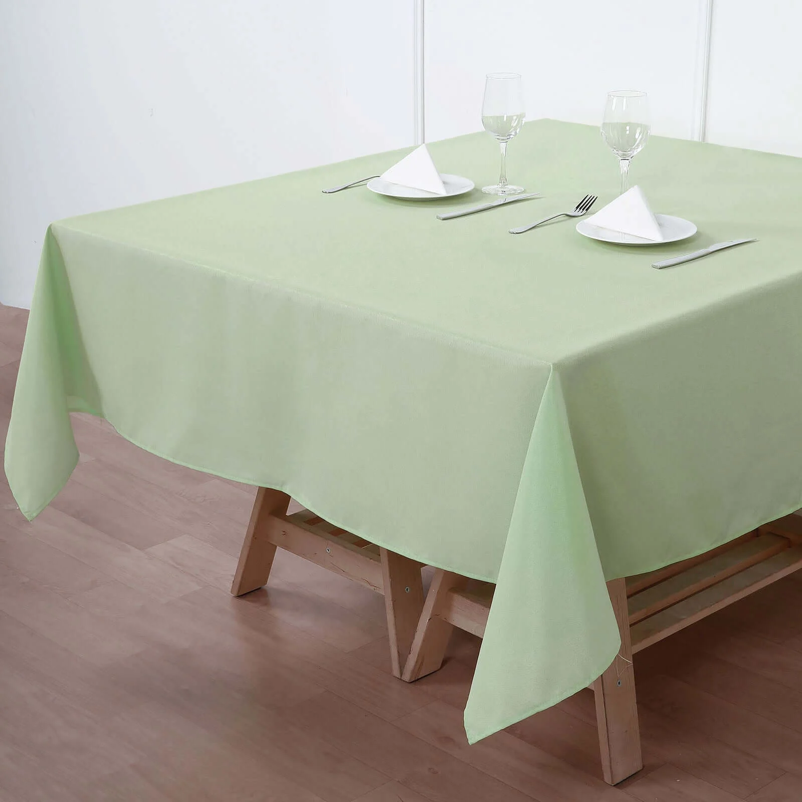 Polyester Square Tablecloth 70"x70" Sage Green - Wrinkle-Resistant Table Cover - Image 5