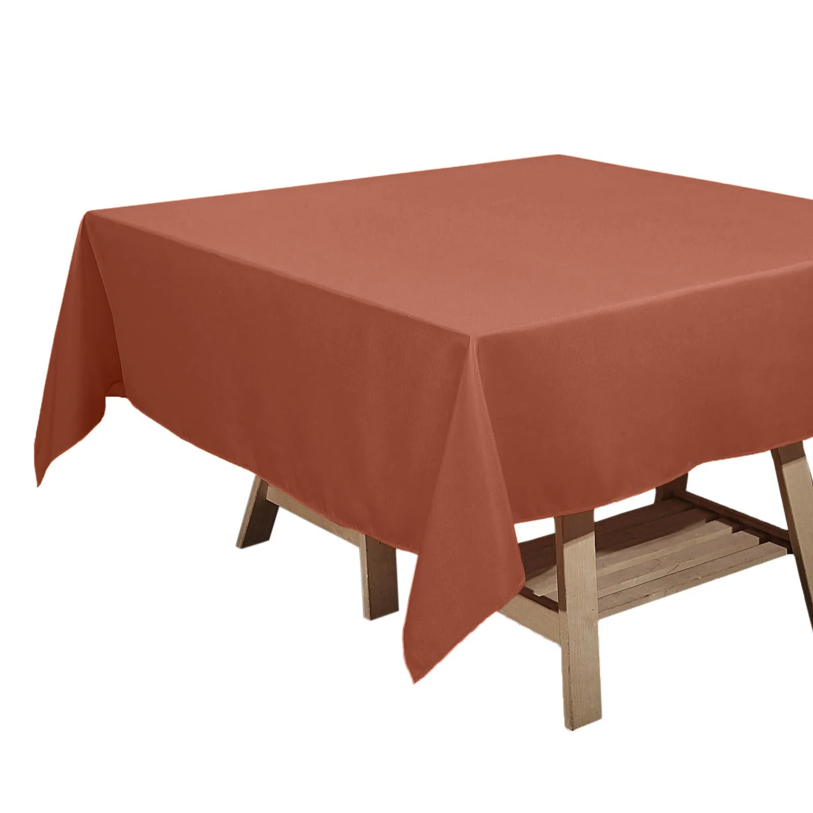 Polyester Square Tablecloth 70"x70" Terracotta (Rust) - Wrinkle-Resistant Table Cover - Image 5