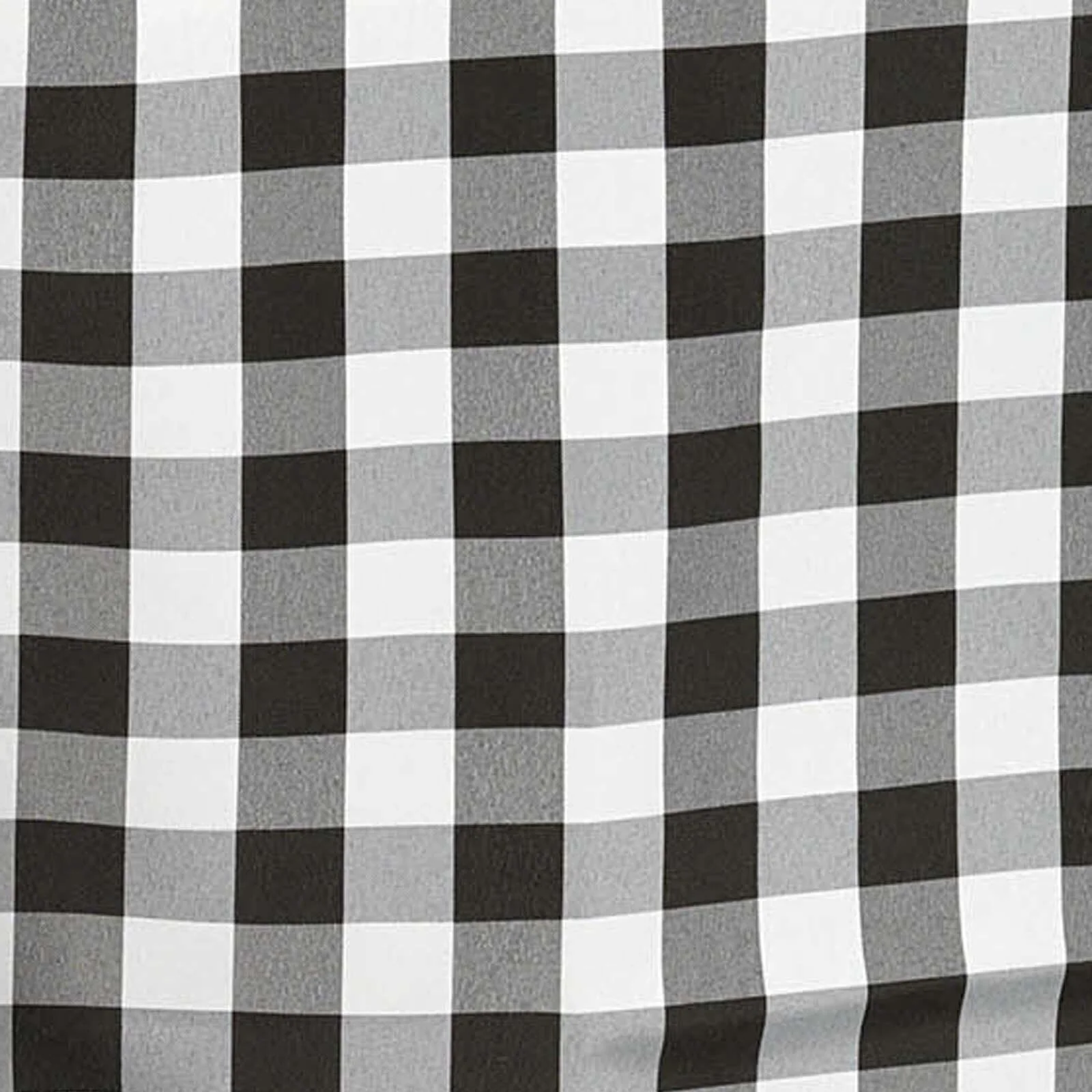Polyester Square Tablecloth 70"x70" White/Black Checkered Buffalo Plaid Table Cover - Image 8