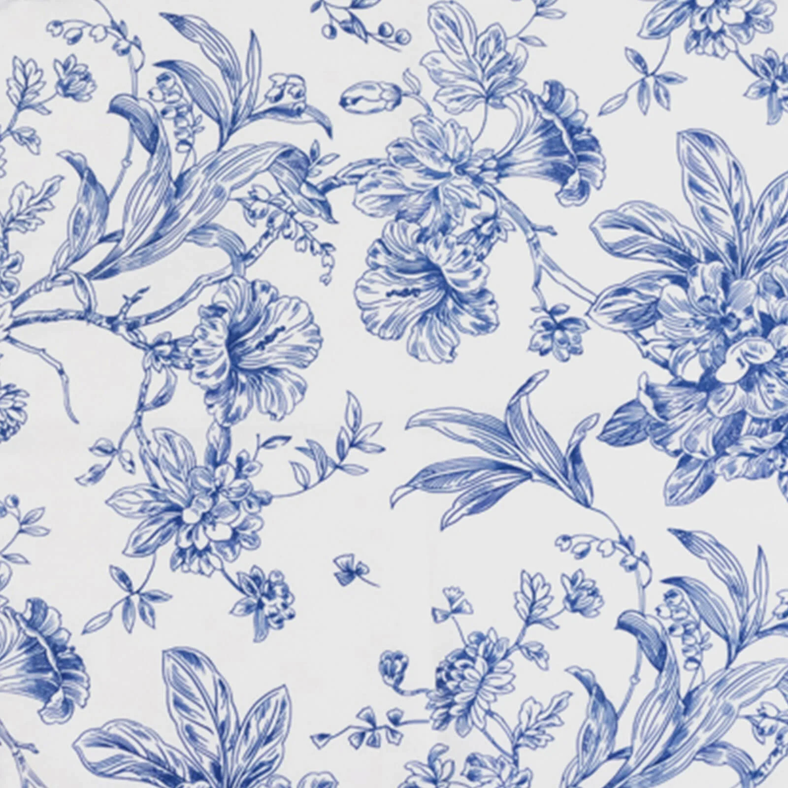 Polyester Square Tablecloth  70"x70" White with Blue French Toile Pattern - Sophisticated Table Cover for Chic Weddings & Events - Image 9