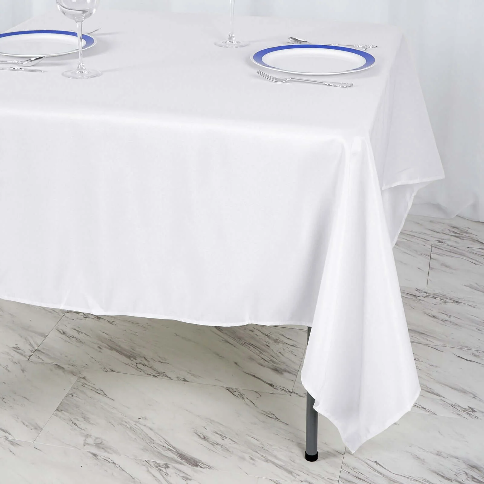 Polyester Square Tablecloth 70"x70" White - Wrinkle-Resistant Table Cover for Stylish Events - Image 2