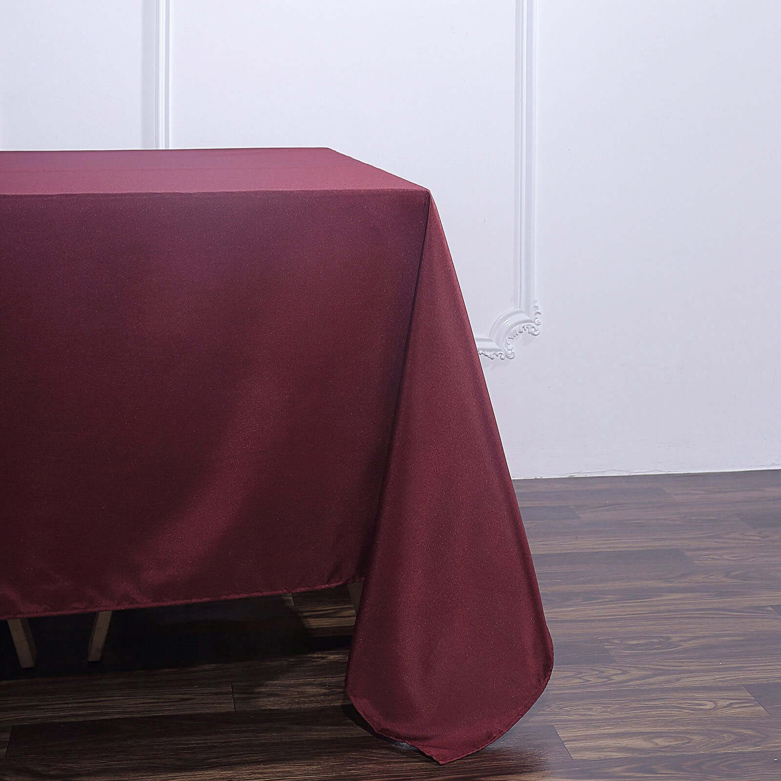 Polyester Square Tablecloth 90"x90" Burgundy - Wrinkle-Resistant & Durable Table Cover - Image 3