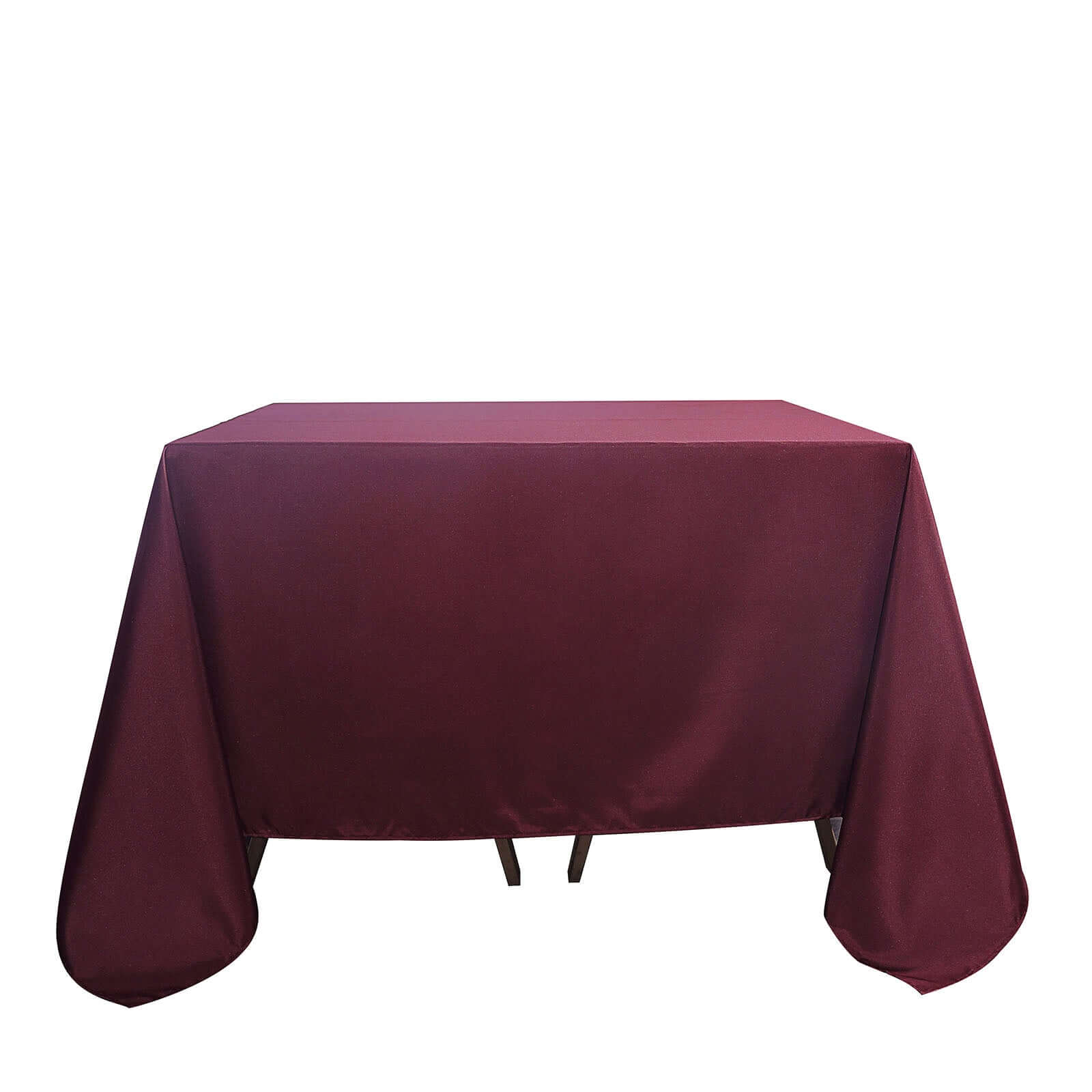 Polyester Square Tablecloth 90"x90" Burgundy - Wrinkle-Resistant & Durable Table Cover - Image 6