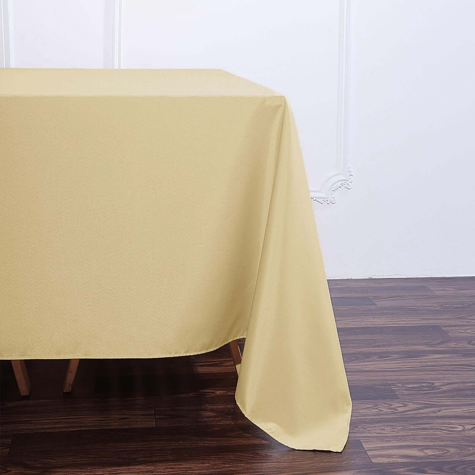 Polyester Square Tablecloth 90"x90" Champagne - Wrinkle-Resistant & Durable Table Cover - Image 3