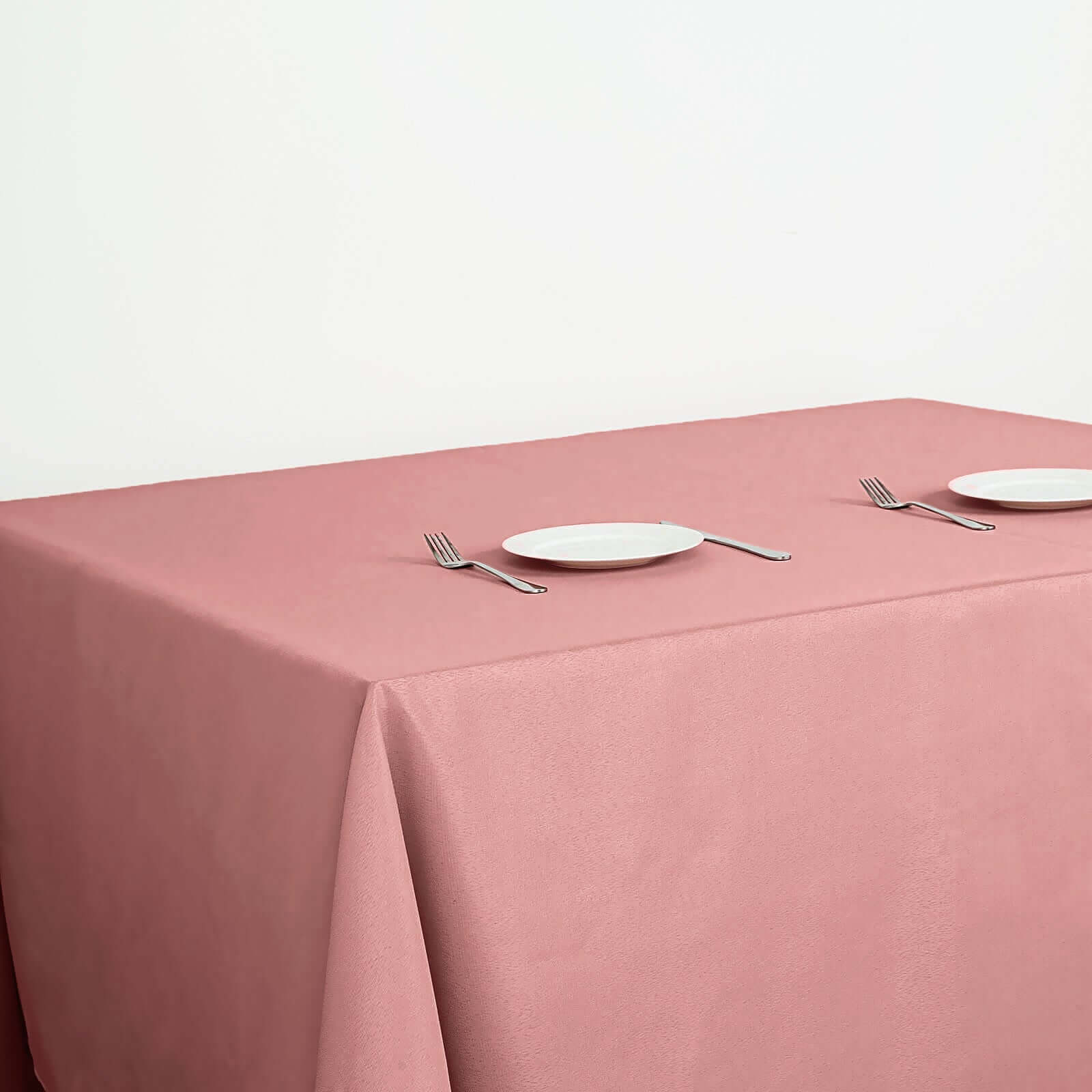 Polyester Square Tablecloth 90"x90" Dusty Rose - Wrinkle-Resistant & Durable Table Cover - Image 2