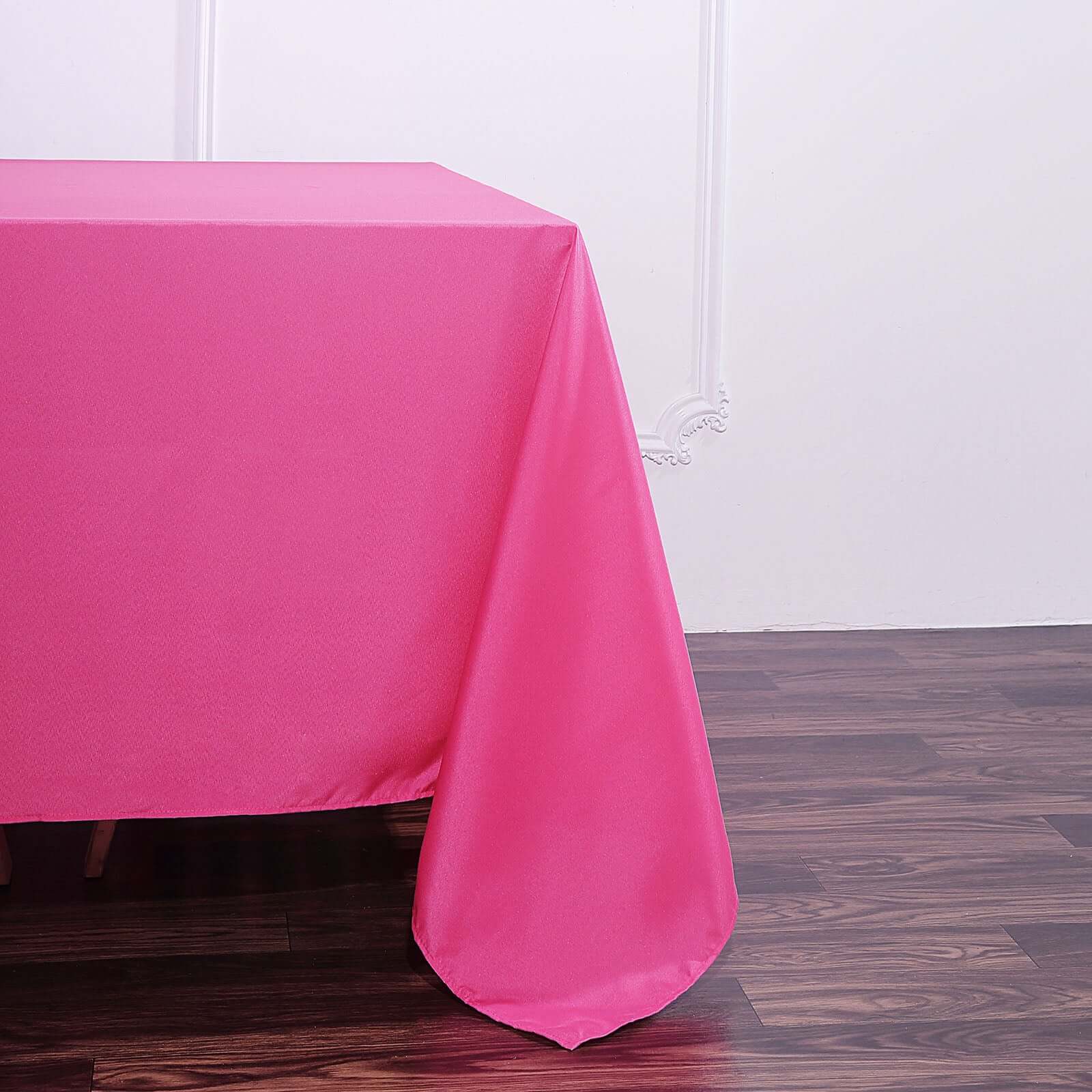 Polyester Square Tablecloth 90"x90" Fuchsia - Wrinkle-Resistant & Durable Table Cover - Image 2
