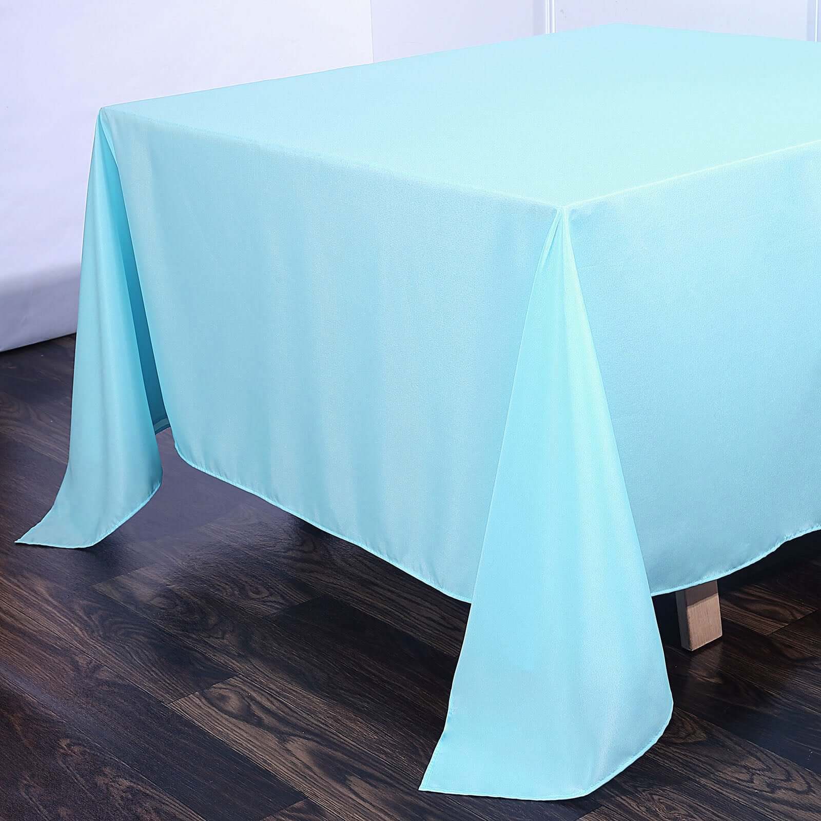 Polyester Square Tablecloth 90"x90" Light Blue - Wrinkle-Resistant & Durable Table Cover - Image 6