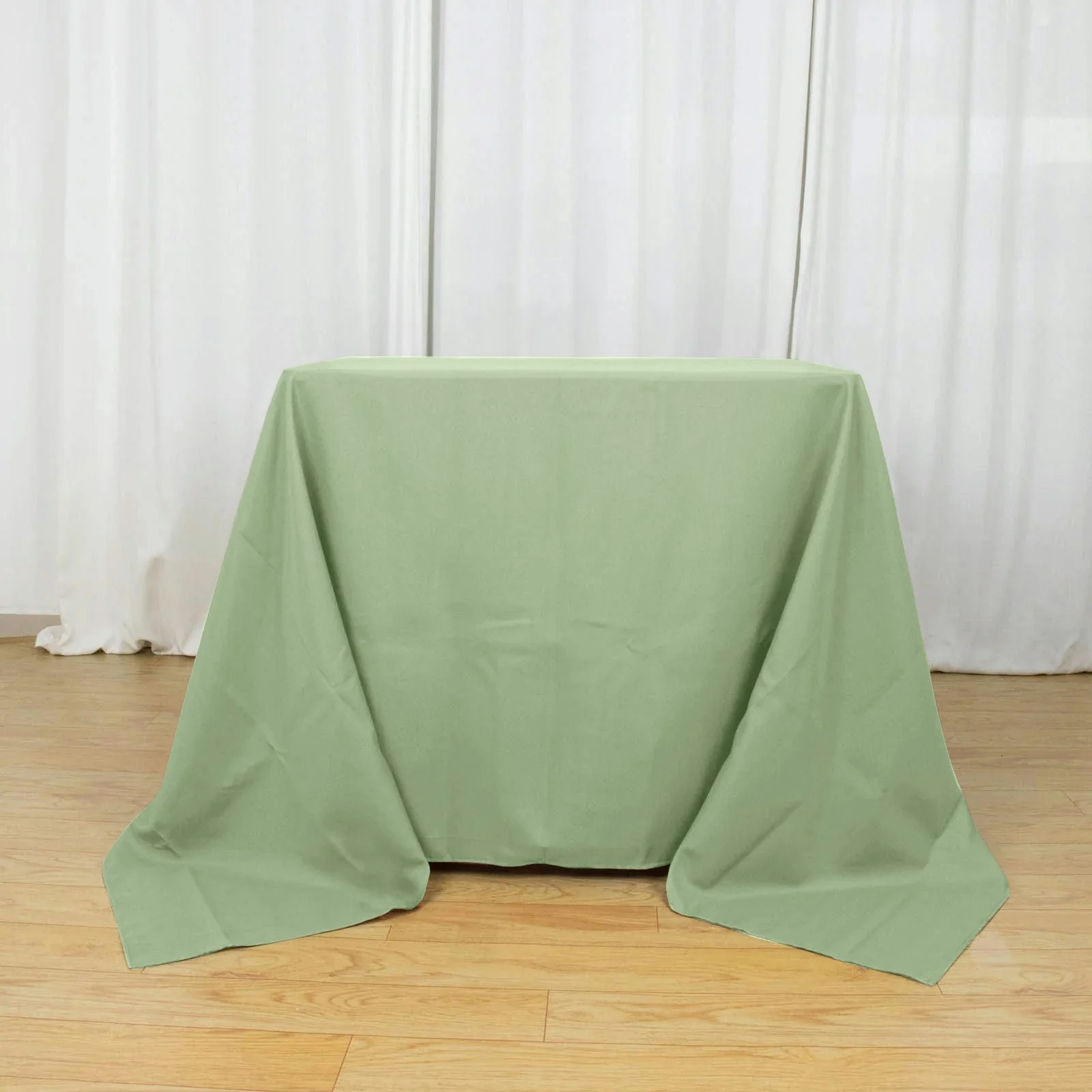 Polyester Square Tablecloth 90"x90" Sage Green - Wrinkle-Resistant & Durable Table Cover