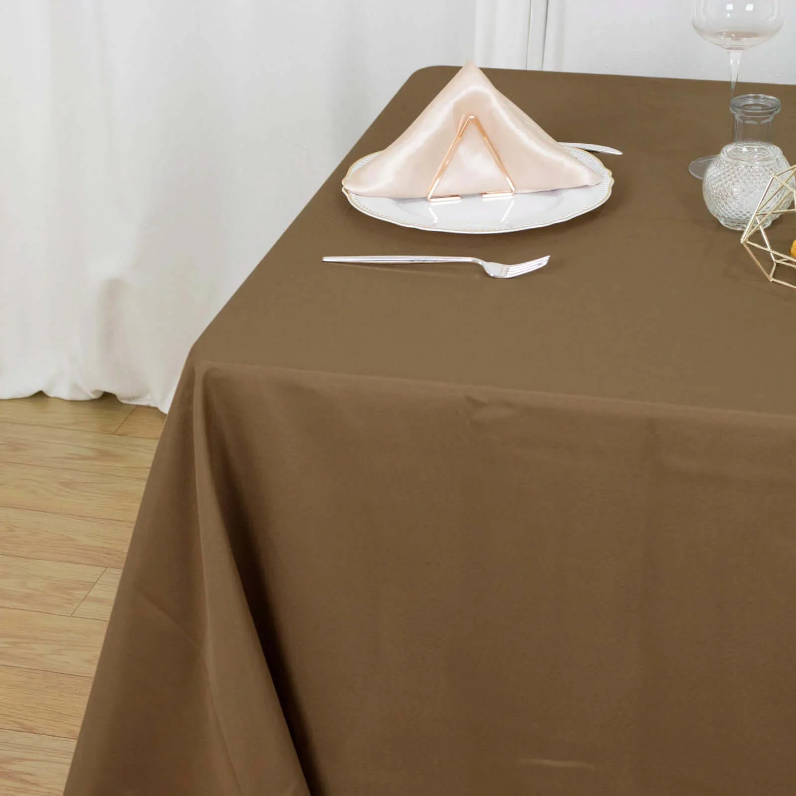 Polyester Square Tablecloth 90"x90" Taupe - Wrinkle-Resistant & Durable Table Cover - Image 8
