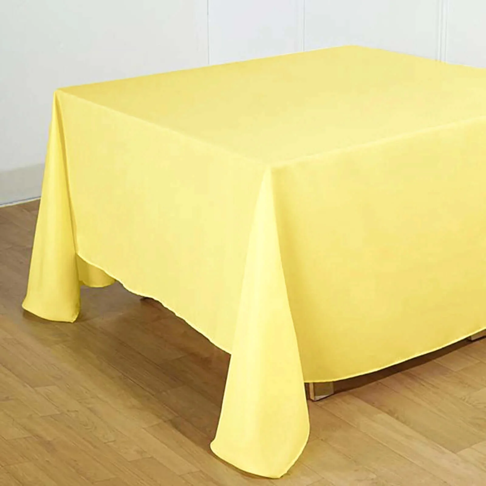Polyester Square Tablecloth 90"x90" Yellow - Wrinkle-Resistant & Durable Table Cover - Image 7