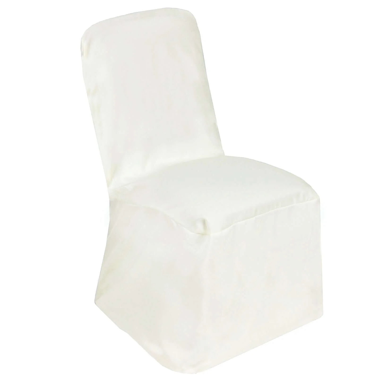 Polyester Square Top Banquet Chair Cover Ivory - Reusable Slip-On Slipcover - Image 7