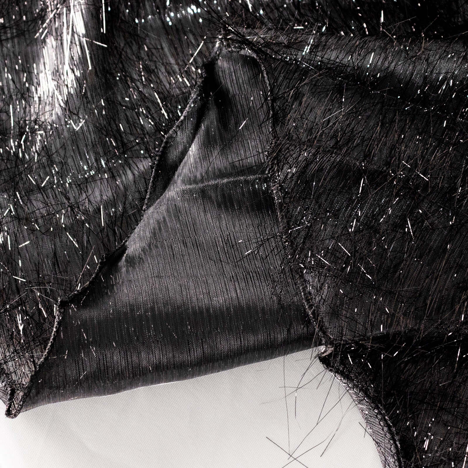 Polyester Table Overlay 72"x72" Black - Metallic Fringe Shag Tinsel Table Topper - Image 7