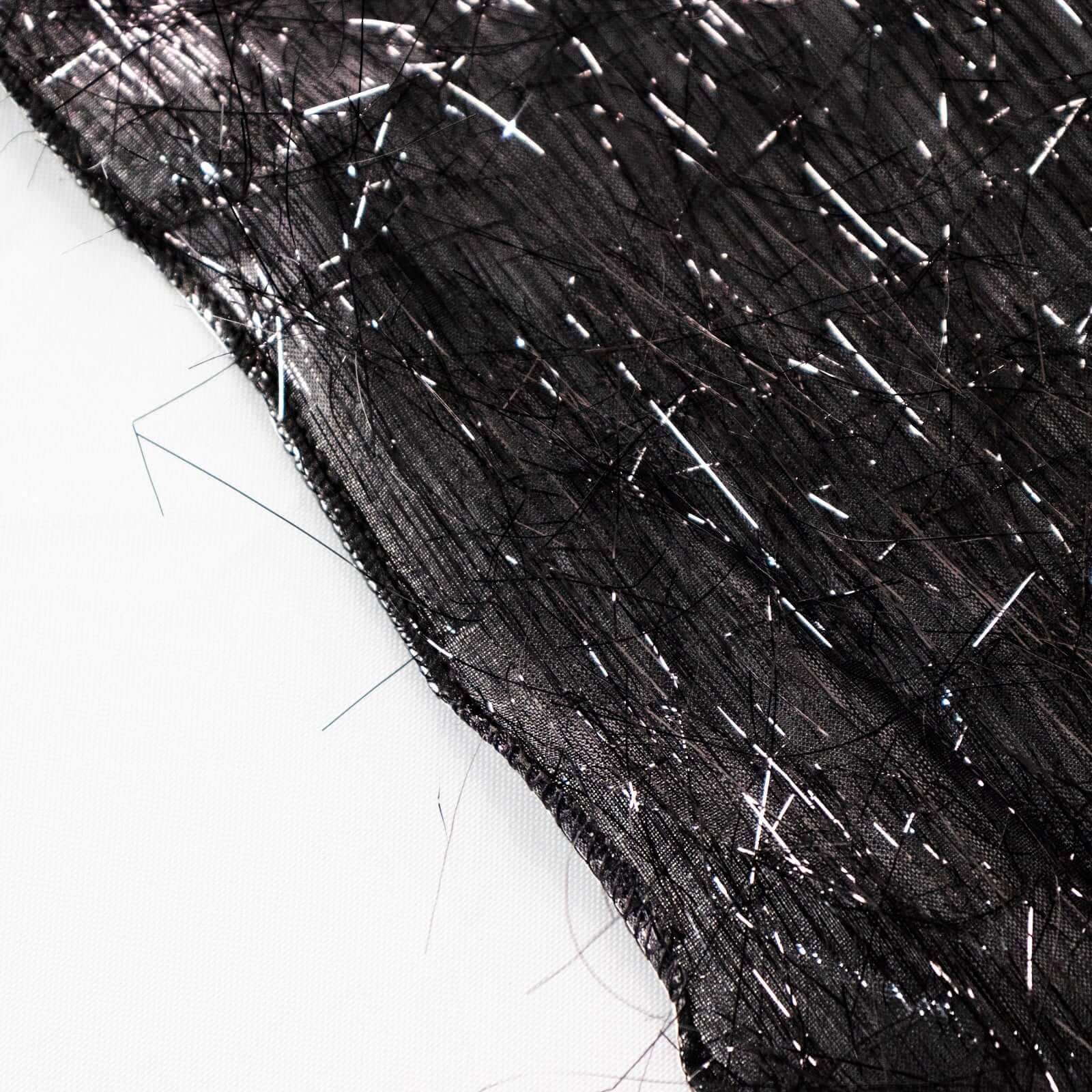 Polyester Table Overlay 72"x72" Black - Metallic Fringe Shag Tinsel Table Topper - Image 8
