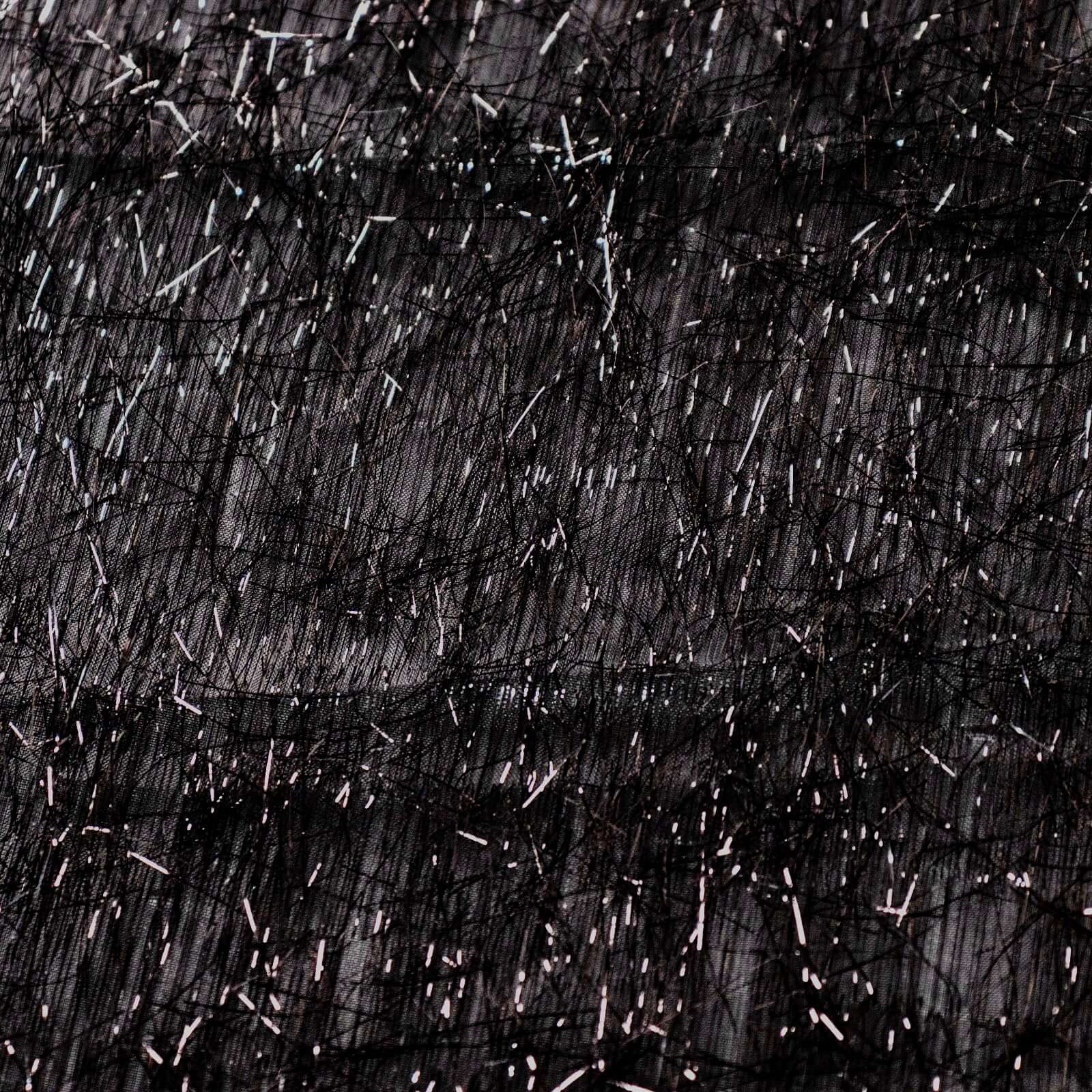 Polyester Table Overlay 72"x72" Black - Metallic Fringe Shag Tinsel Table Topper - Image 9