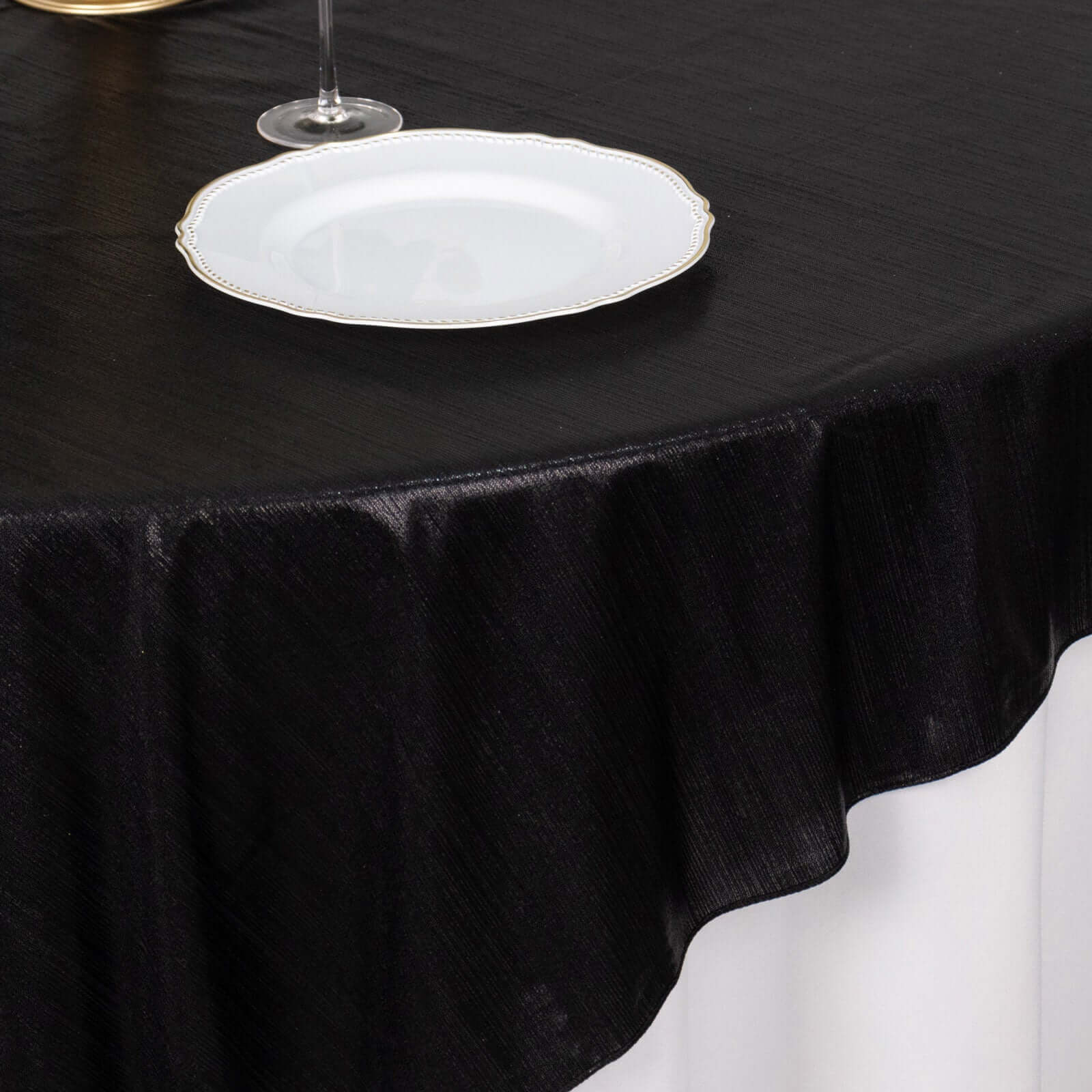Polyester Table Overlay 72"x72" Black - Shimmer Sequin Dots Wrinkle-Free Table Topper - Image 5