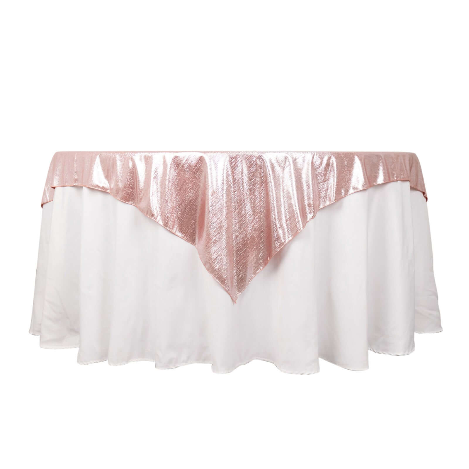 Polyester Table Overlay 72"x72" Rose Gold - Shimmer Sequin Dots Wrinkle-Free Table Topper - Image 6