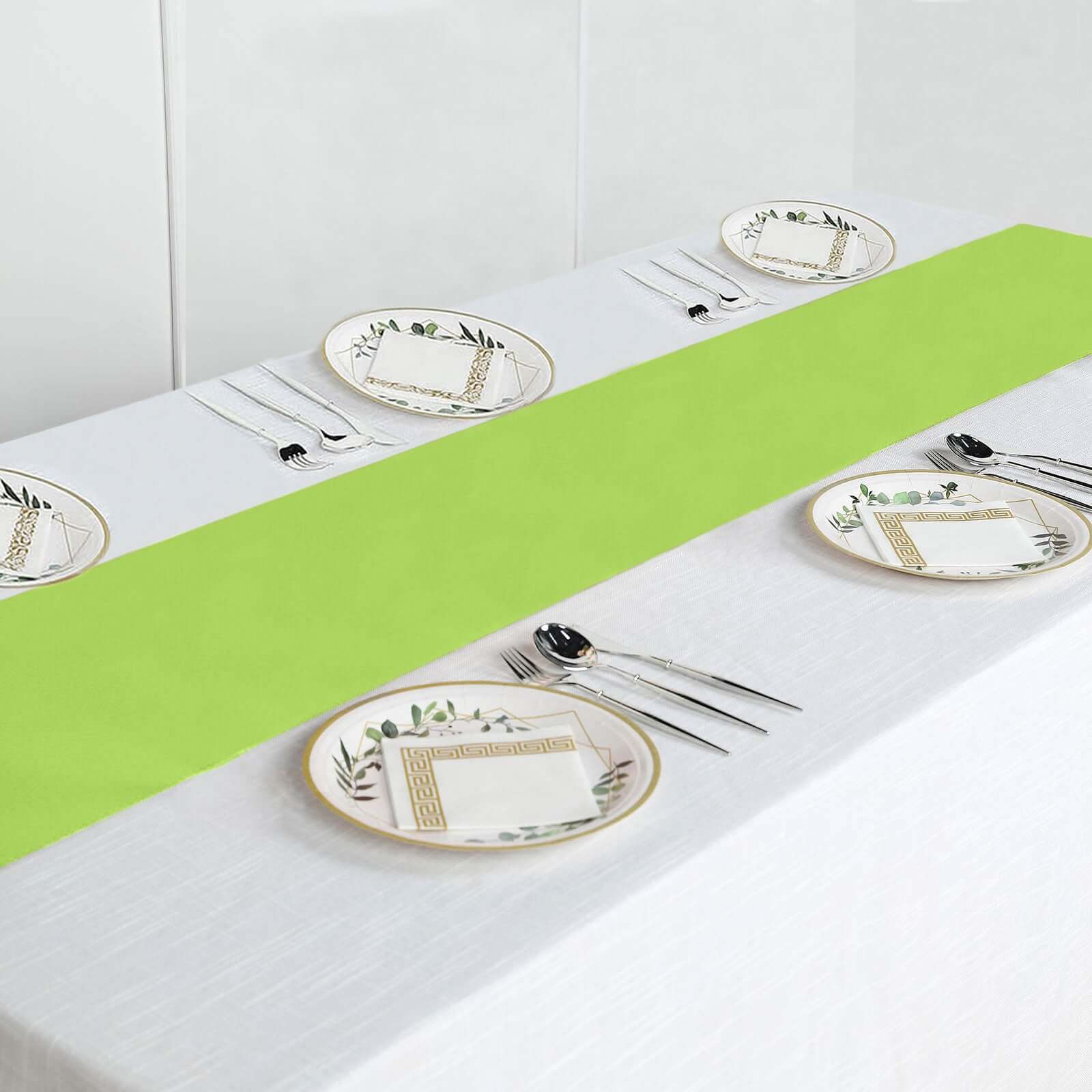 Polyester Table Runner 12"x108" Apple Green - Wrinkle-Resistant & Durable Table Decor - Image 6